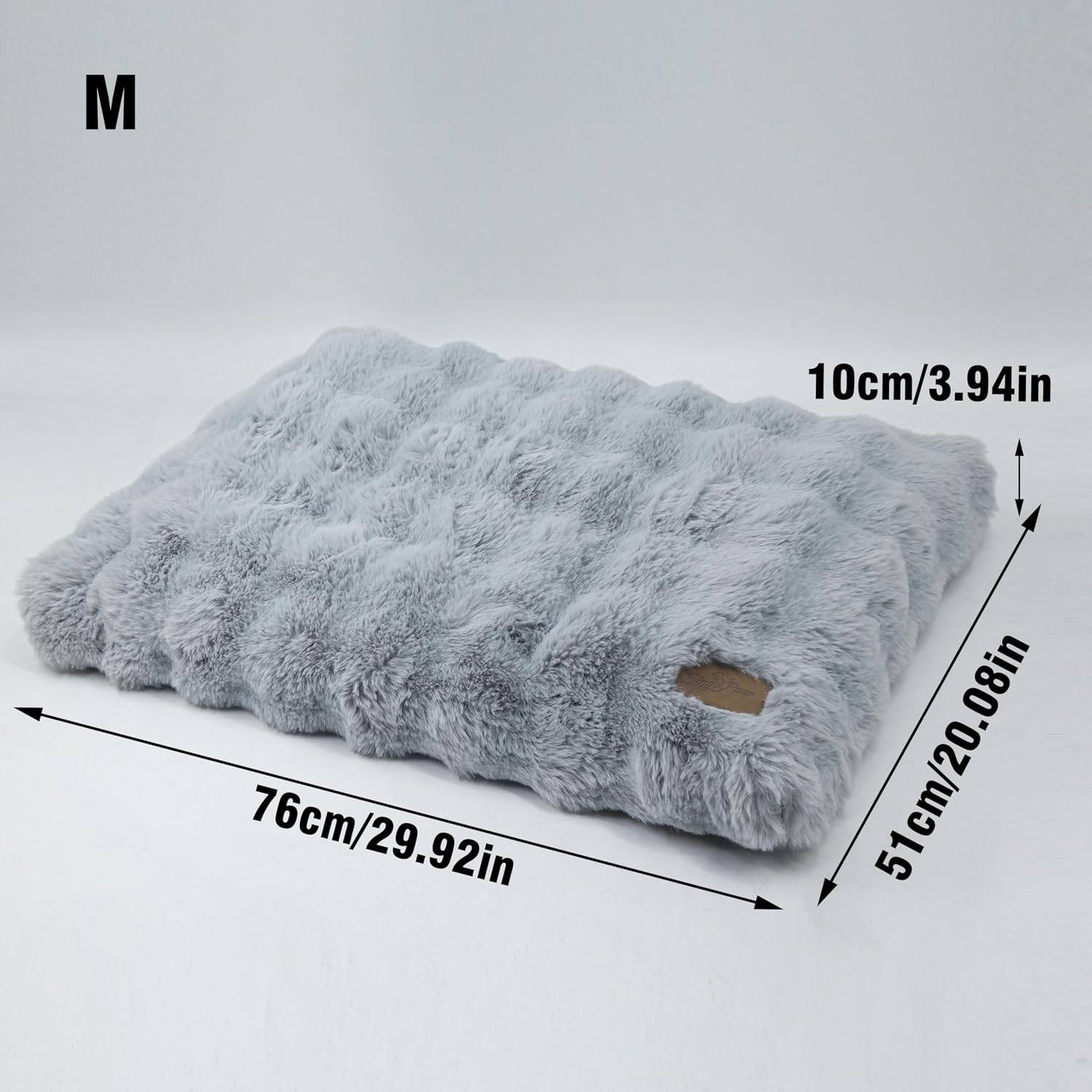 Detalle 2 de BingoPaw Hundebett mittelgroße Hunde (76x51x10 cm) – waschbar, wasserdicht, abnehmbar & rutschfest in Grau