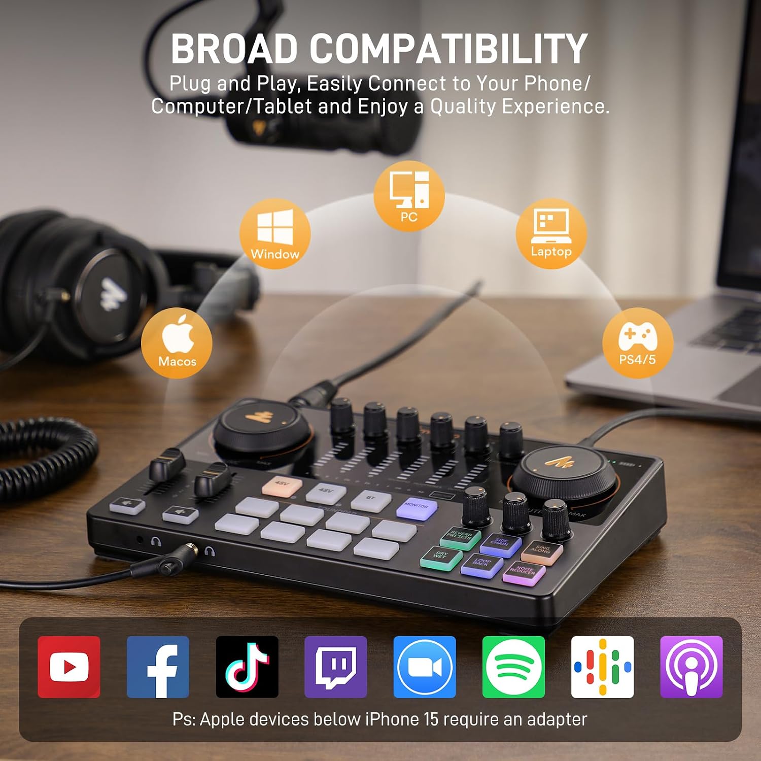 Thumbnail 6 de MAONO E2 Gen2 Podcast Mixer with Dual XLR, Loopback and Bluetooth