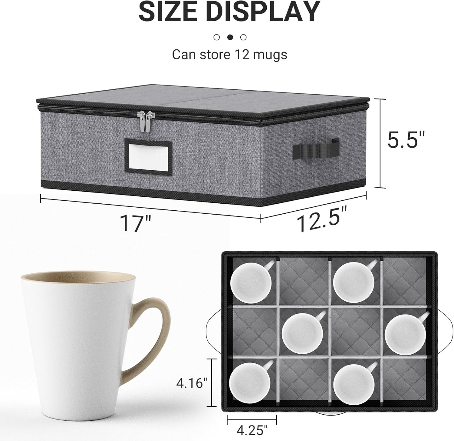 Thumbnail 2 de MISSLO Mug Storage Container, 12-Mug Capacity