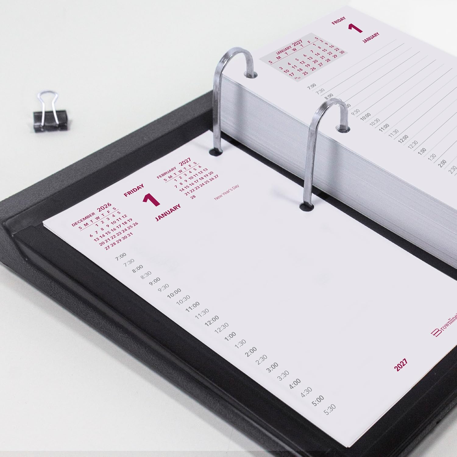 Detalle 2 de Brownline C2R-27 2027 Daily Desk Calendar Refill, 12-Month Appointment Planning