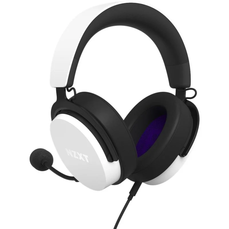 Detalle de NZXT auriculares con cable blancos