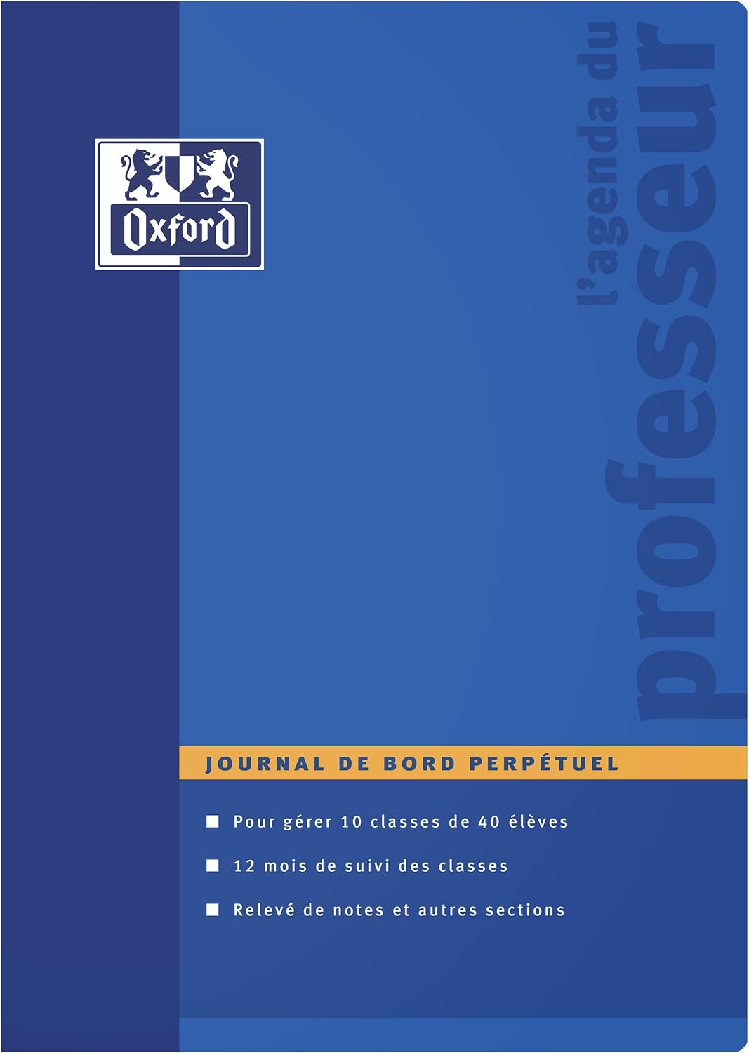 Detalle de Agenda Oxford Teacher scolaire Mensuel 21x29,7cm Perpétuel Bleu