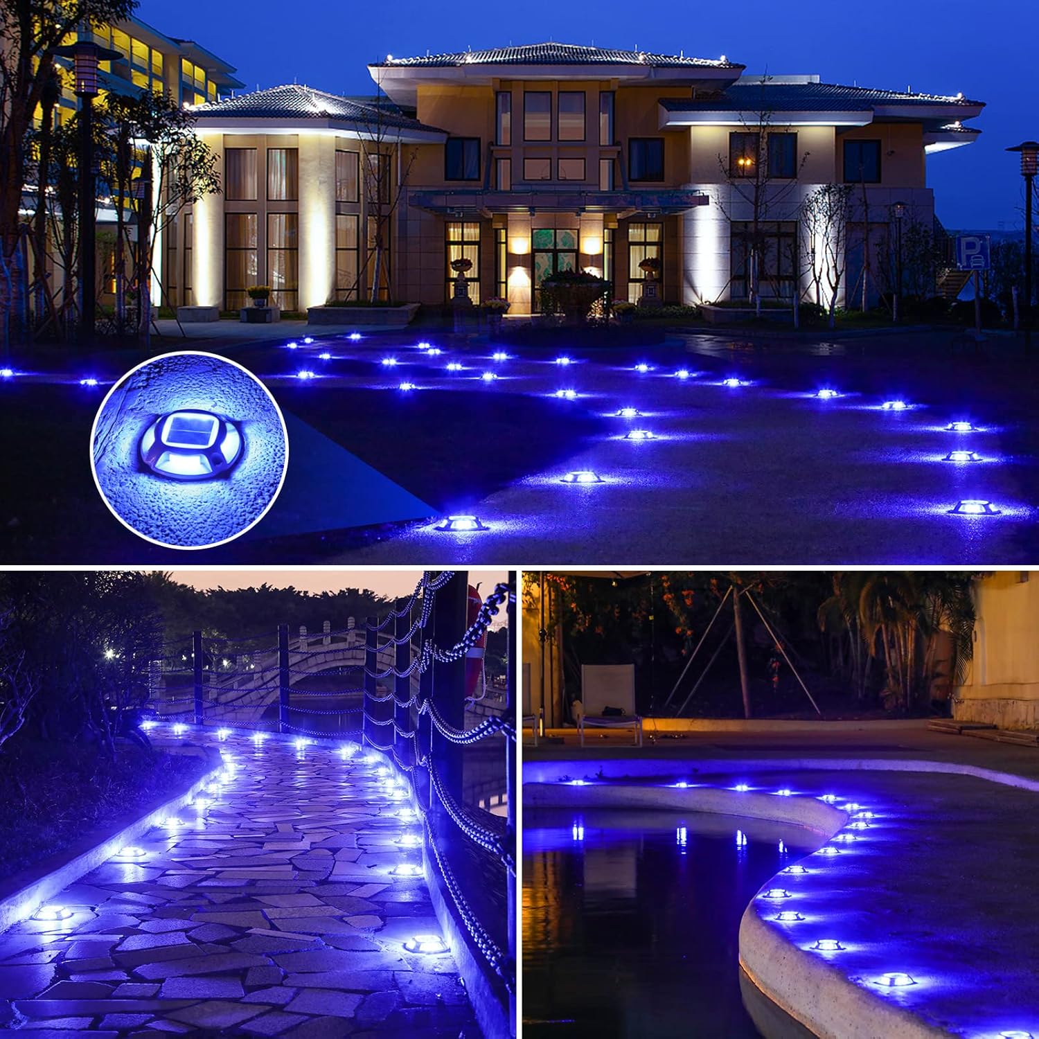 Thumbnail 5 de Luci Solari Esterne Quntis per Vialetto, Ponte e Dock – IP68, 2 colori (Blu/Bianco)