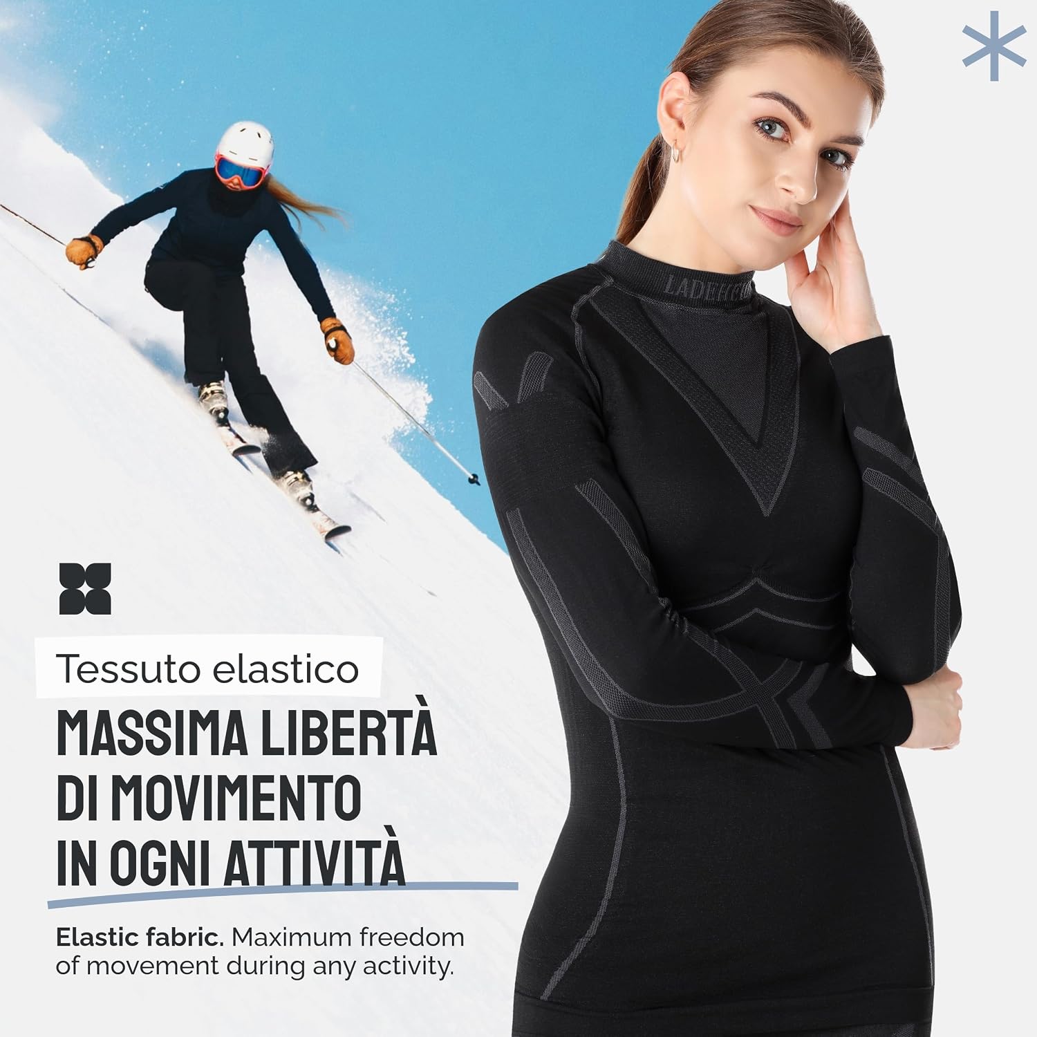 Detalle de Ladeheid Maglia Termica Donna Manica Lunga LAGI004