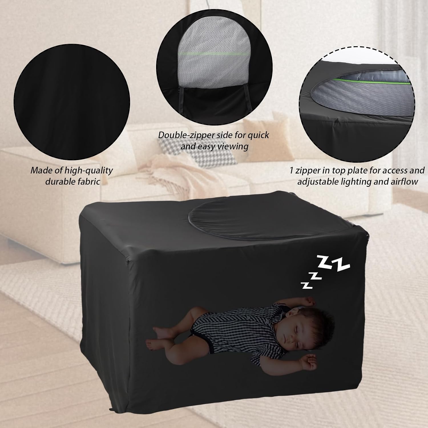 Detalle 2 de BWBIKE Crib Cover Blackout Mosquito Net