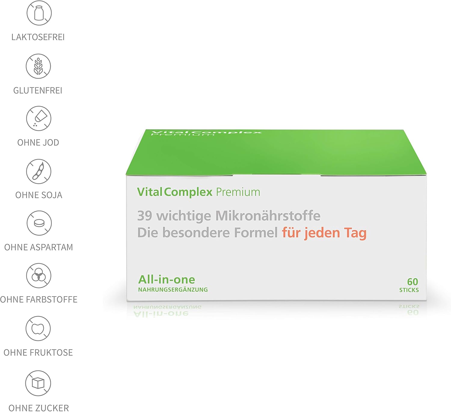 Thumbnail 6 de VitalComplex Premium – 39 ausgewählte Mikronährstoffe (Vitamin-B-Komplex, Aminosäuren & Multivitamine) in Sticks