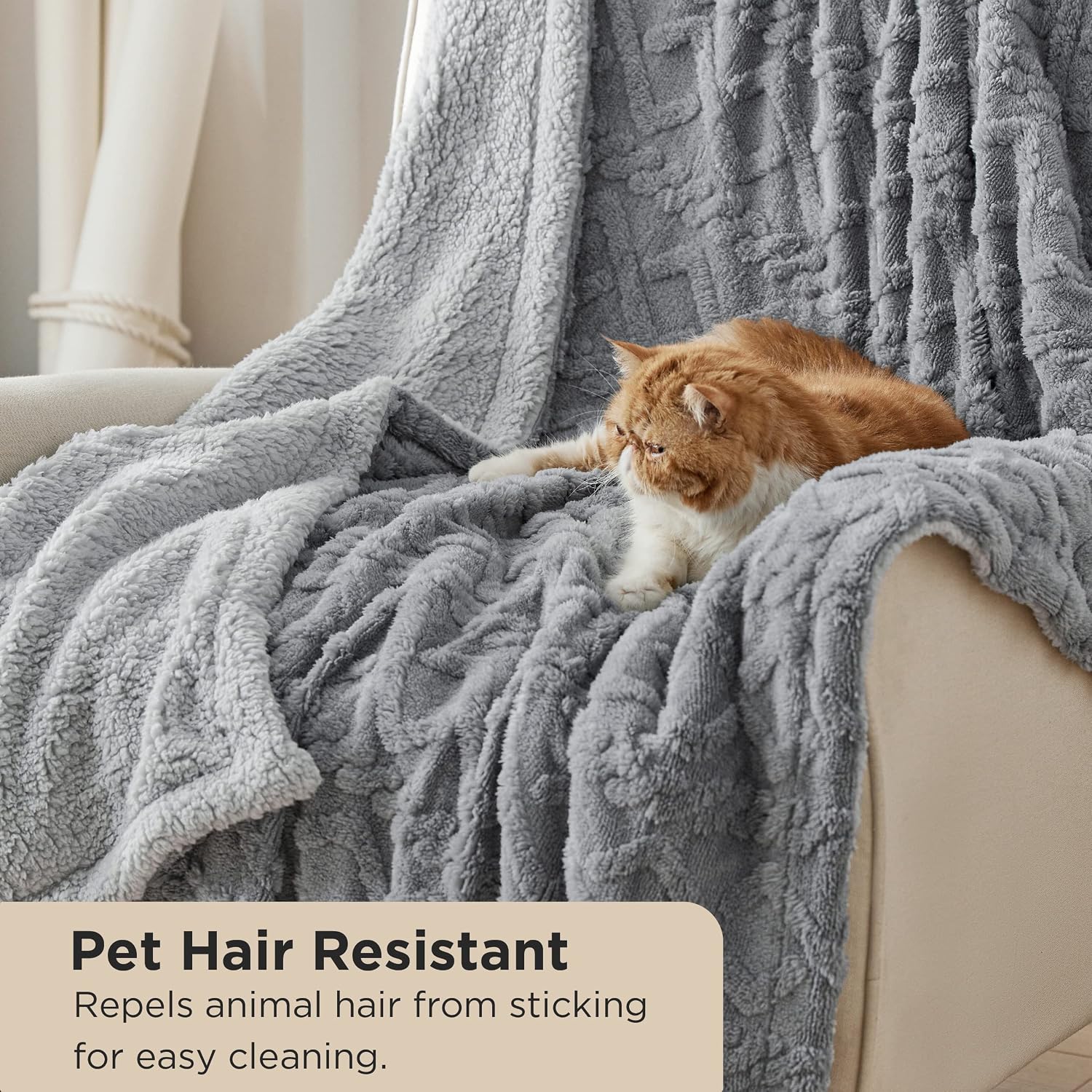 Detalle de Bedsure Sherpa throw blanket 150x200cm