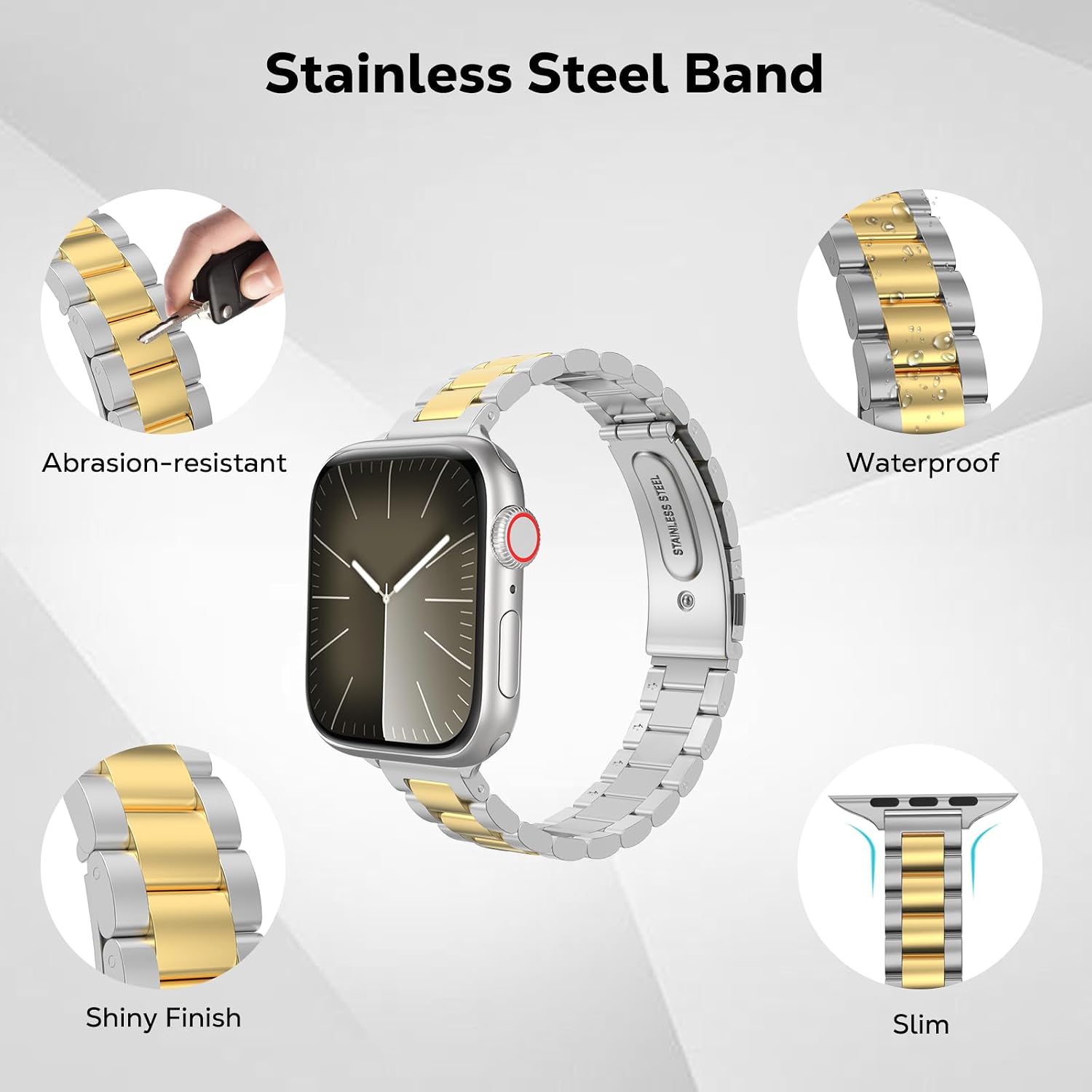Detalle de MoKo Slim Metal Band 190mm for Apple Watch