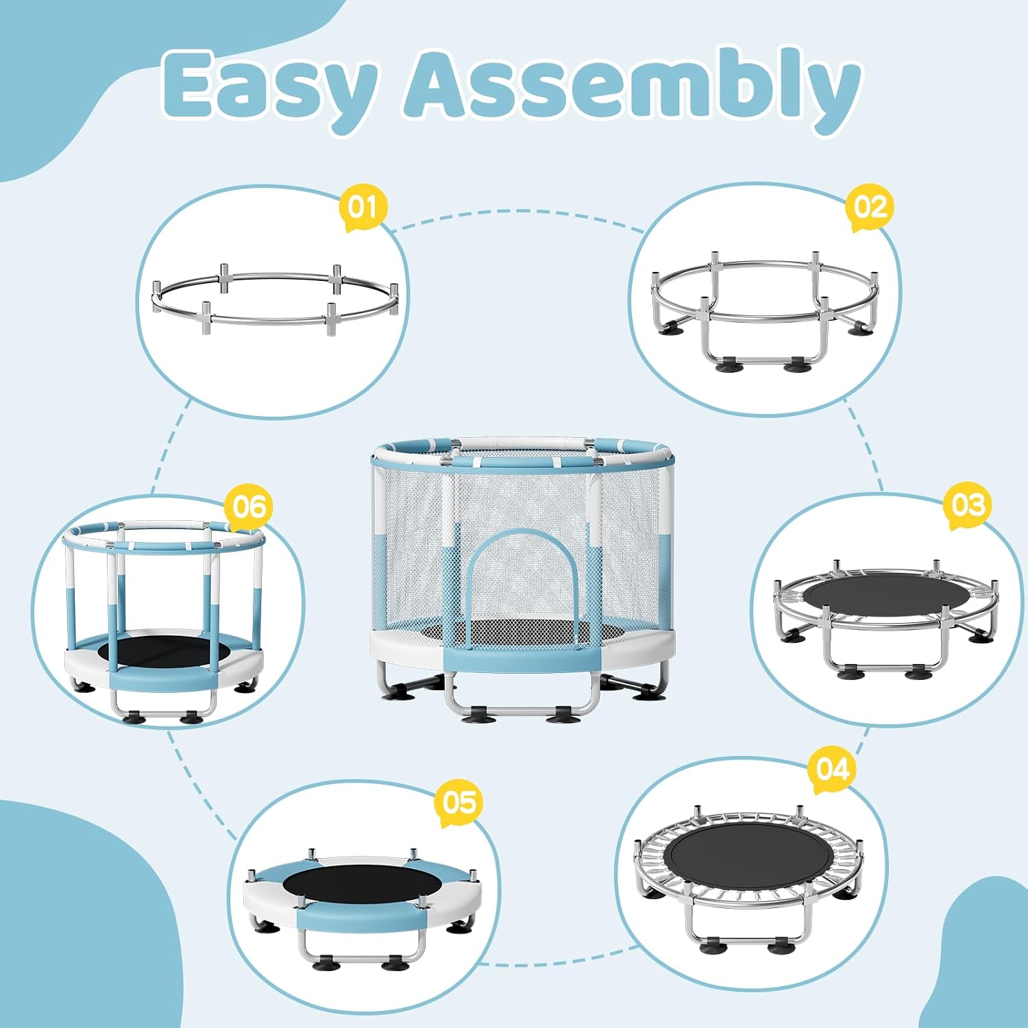 Thumbnail 6 de ZCMHAXJ 55-Inch Indoor/Outdoor Trampoline for Kids – Safe, Quiet, Easy Setup