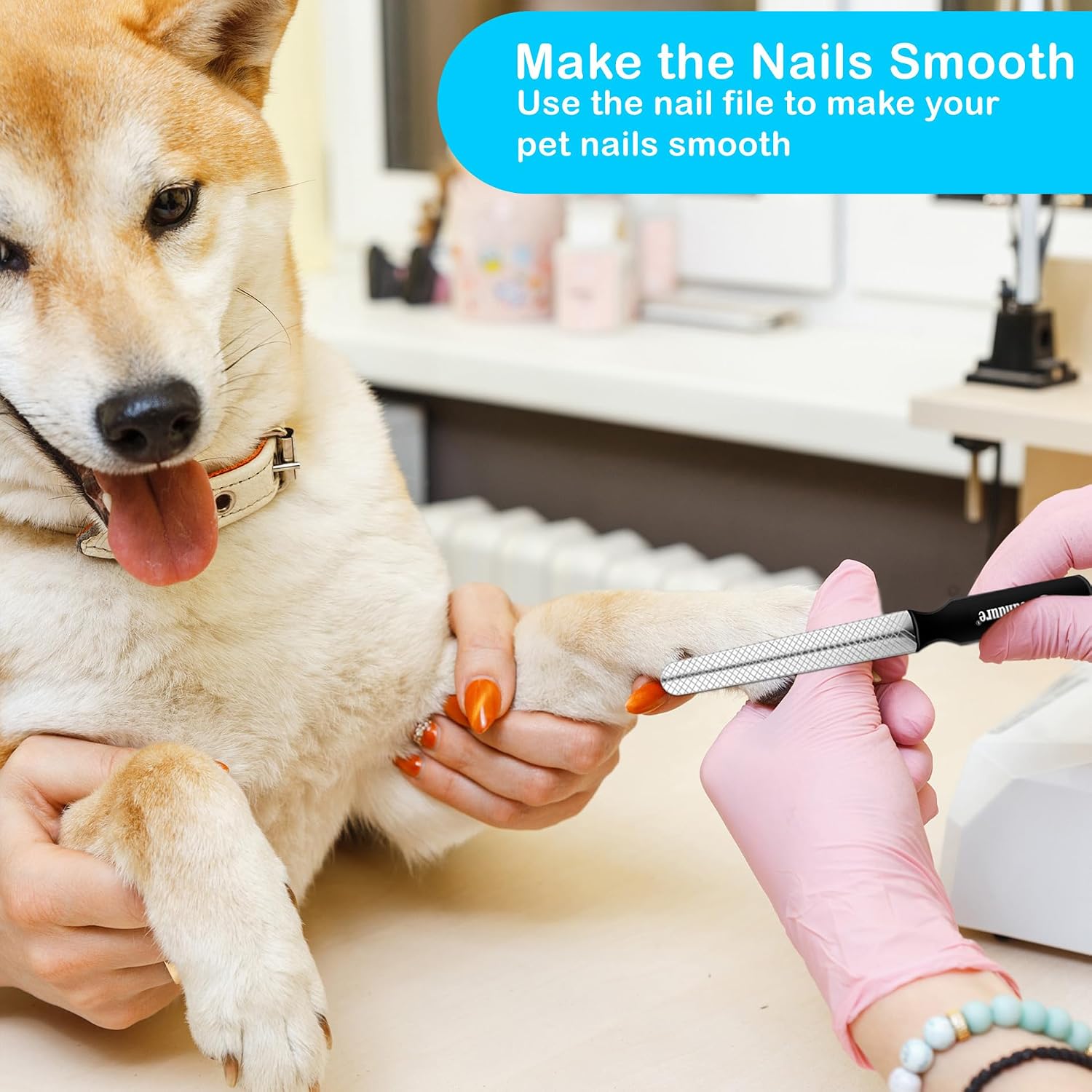 Detalle de Candure Profi Krallenschere für Hunde und Katzen – 6" Edelstahl mit Nagelfeile, Sicherheitsmechanismus und Hohe Qualität