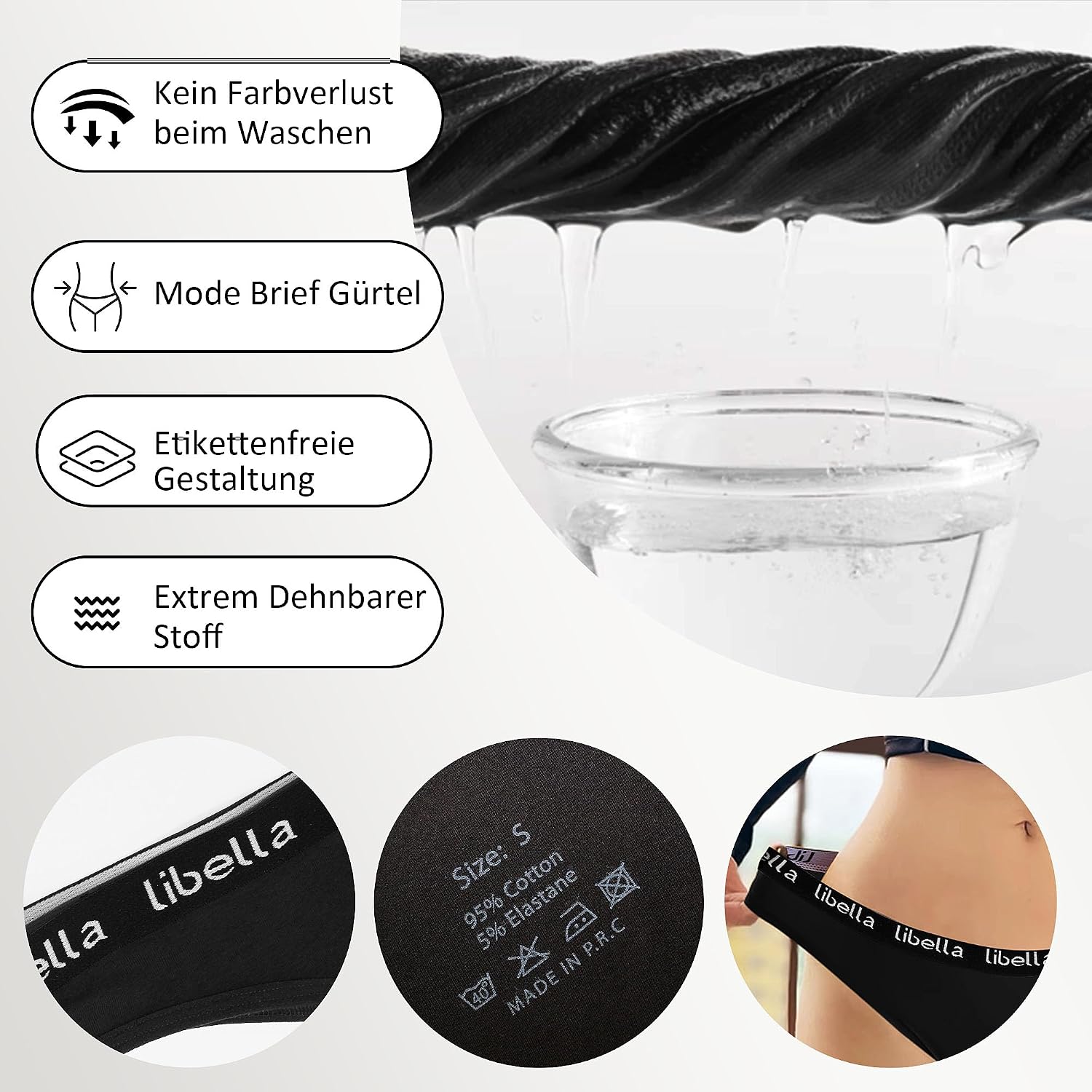 Detalle 2 de Uizuooy 10er Pack String Tanga Damen Baumwolle – Bequeme, atmungsaktive Unterwäsche