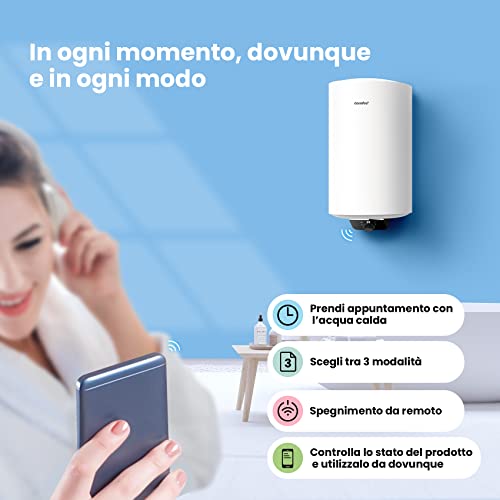 Detalle de COMFEE Scaldabagno Elettrico 80 L Murale ad accumulo compatto WiFi Connect