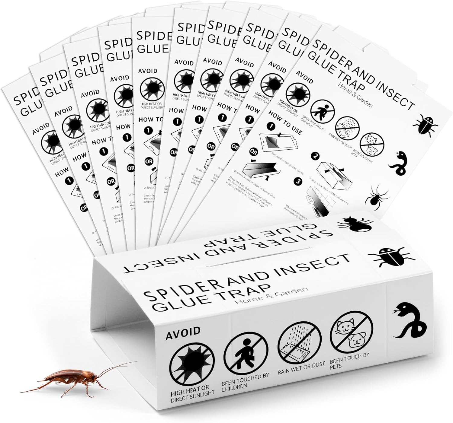 AMFUN 22 Pack Sticky Spider Traps 22pcs