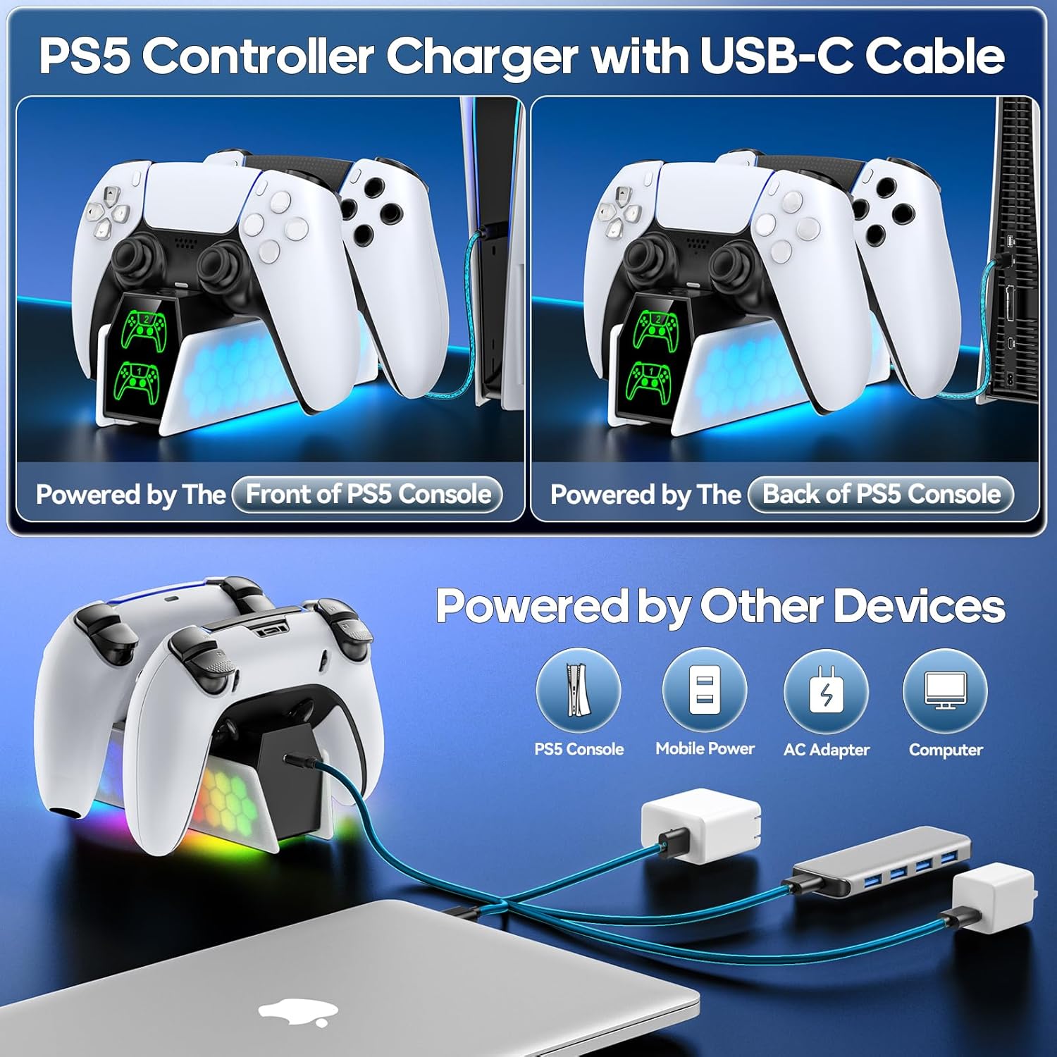 Thumbnail 3 de PS5 Controller Charger Station 2-Hour Charge