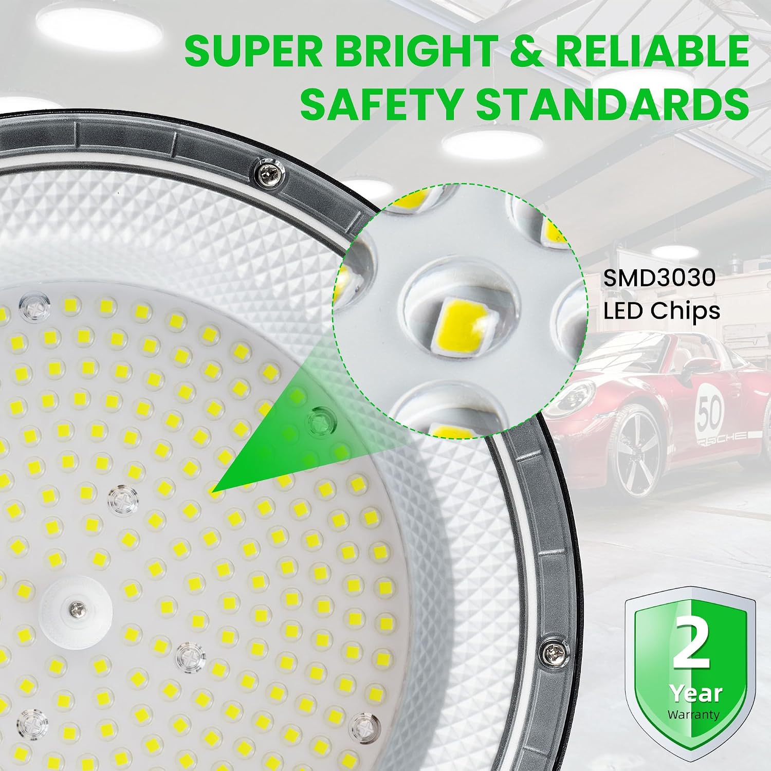 Thumbnail 2 de 150W UFO LED high bay 4 pack lights