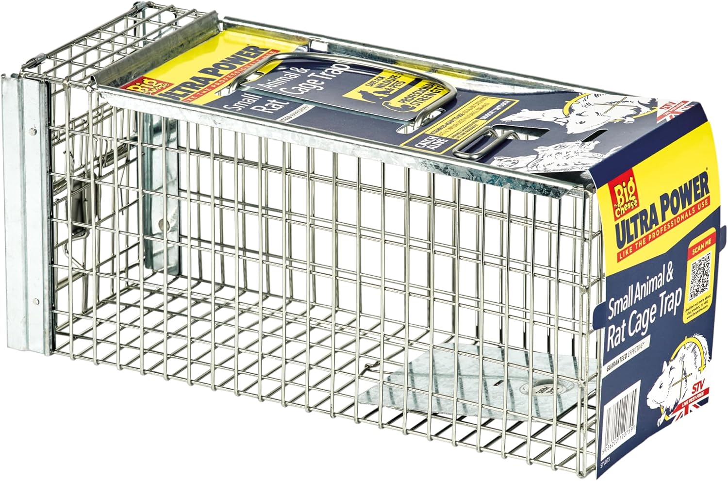 The Big Cheese Ultra Power Rat Trap Cage – Humane Live-Catch for Rats and Small Animals (36x14x16 cm)