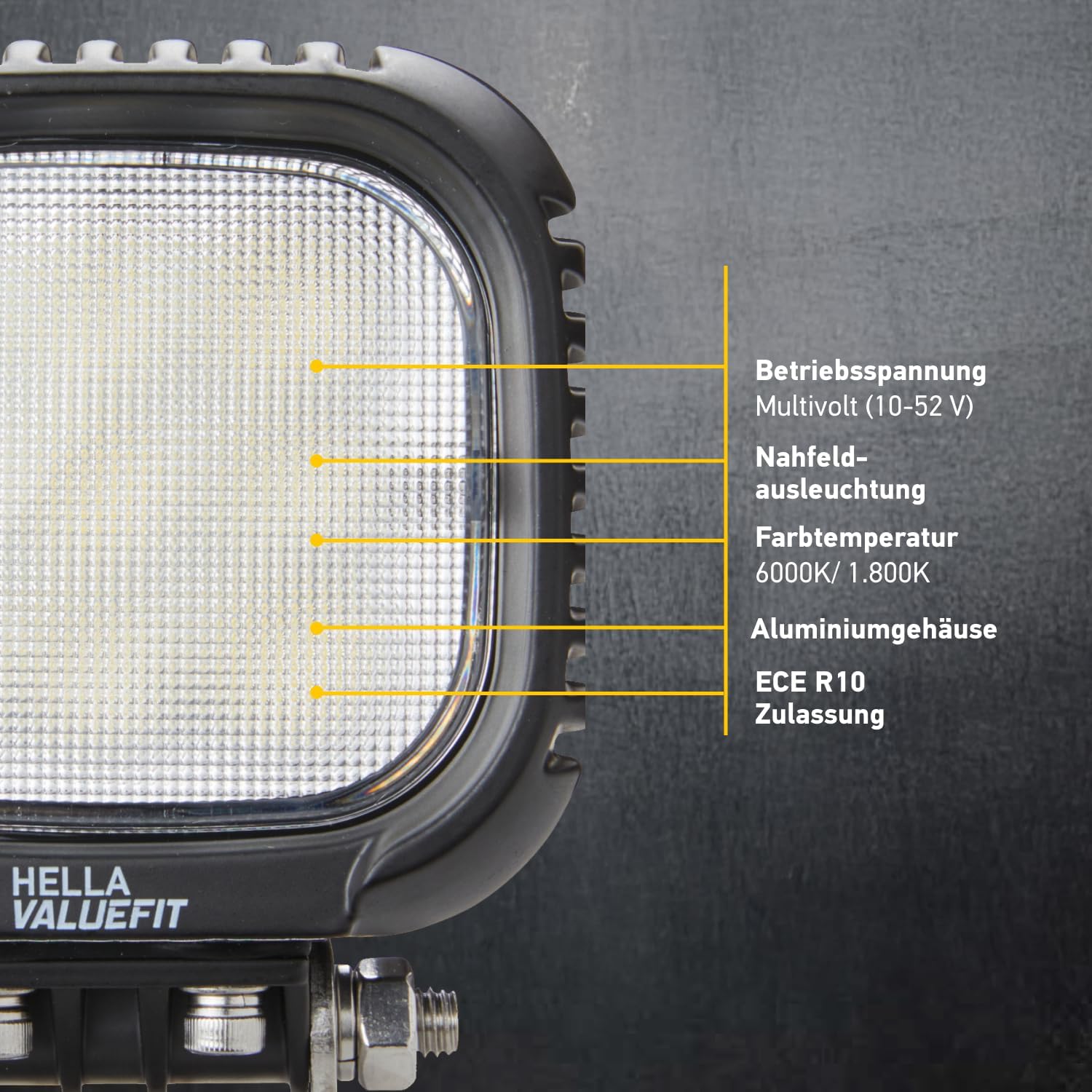 Thumbnail 1 de HELLA VALUEFIT 1GA 357 109-002 LED-Faro da lavoro S3000: luce potente, installazione flessibile