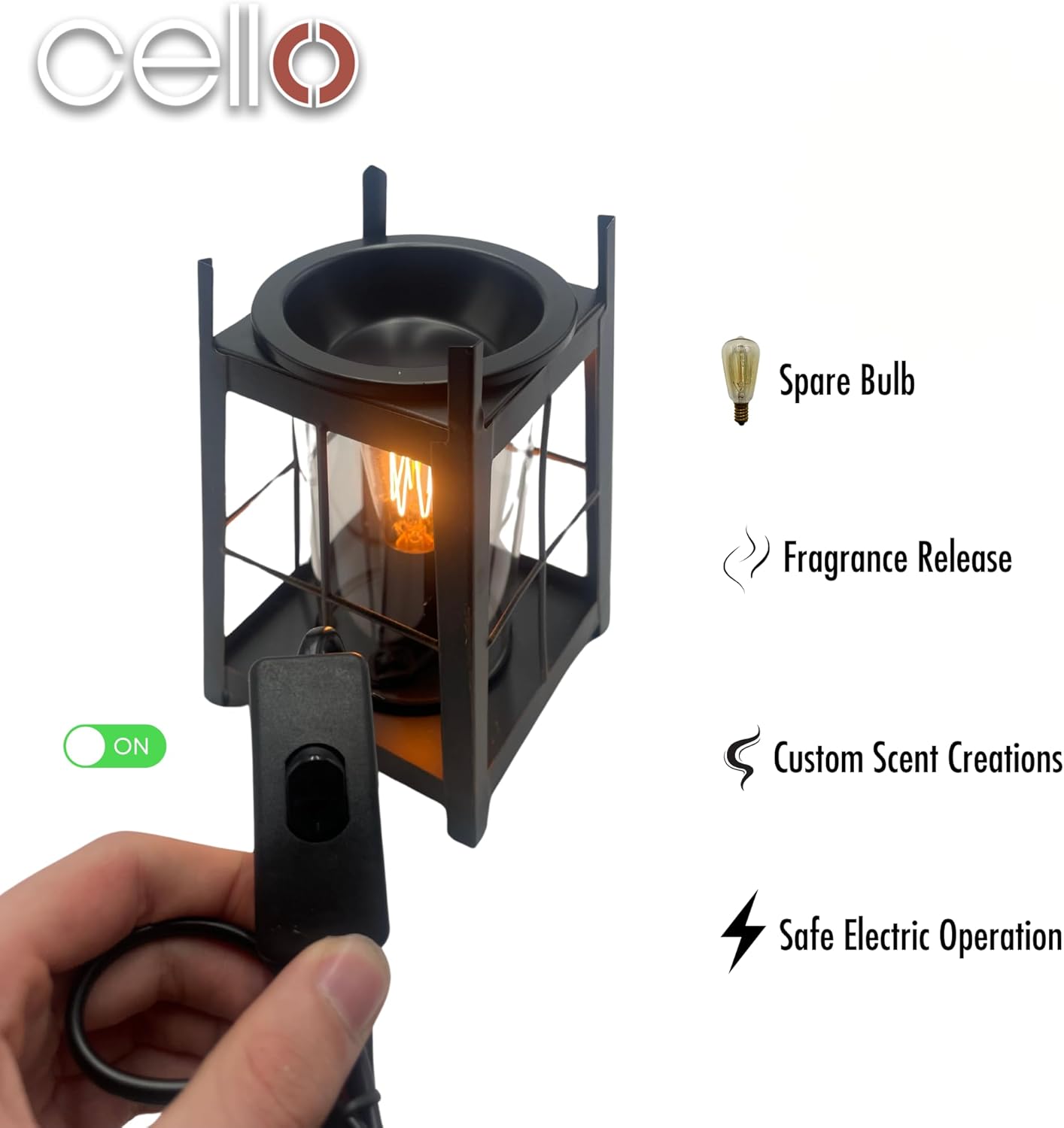 Thumbnail 5 de Lantern Edison Electric Oil Wax Melt Burner Lamp (UK) with Cello Wax Medallions