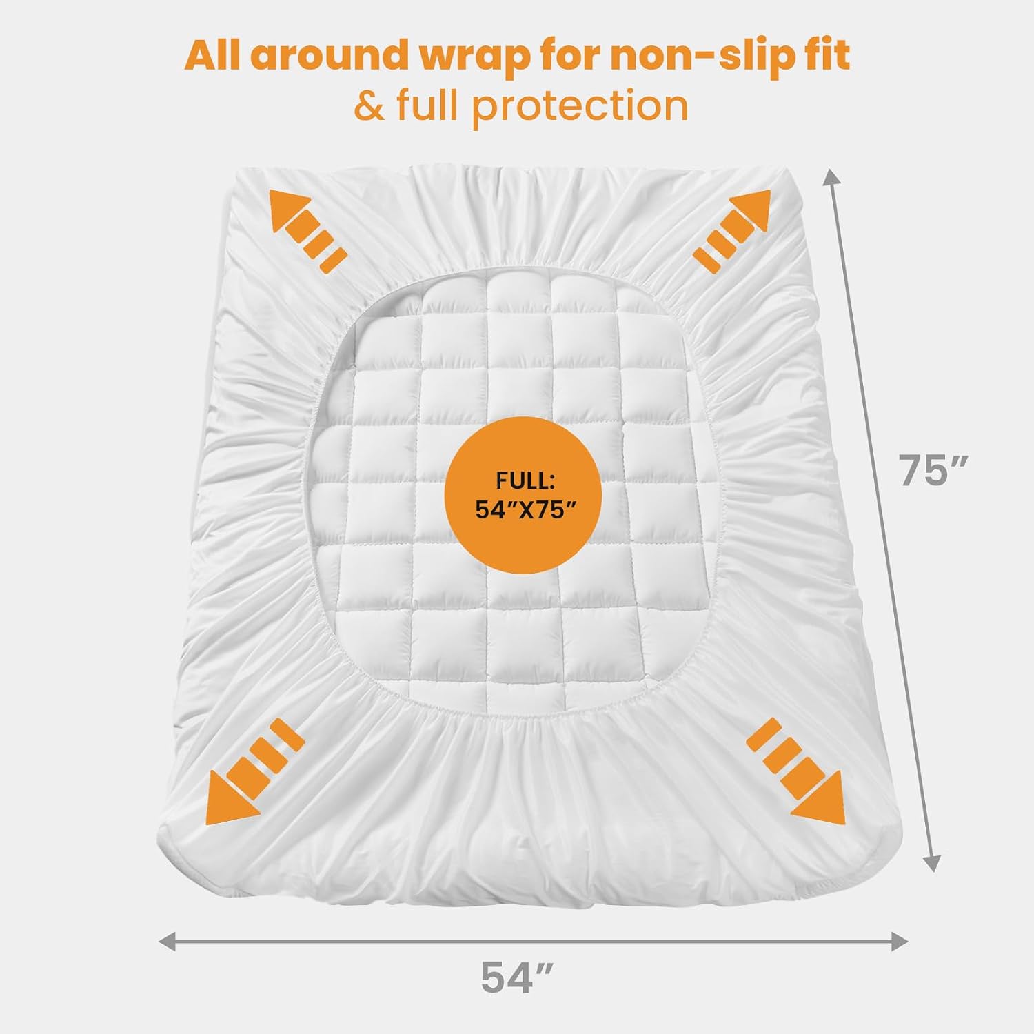 Thumbnail 4 de MATBEBY Full Size Mattress Pad: Cooling, Deep-Pocket, Machine-Washable Topper (54x75)