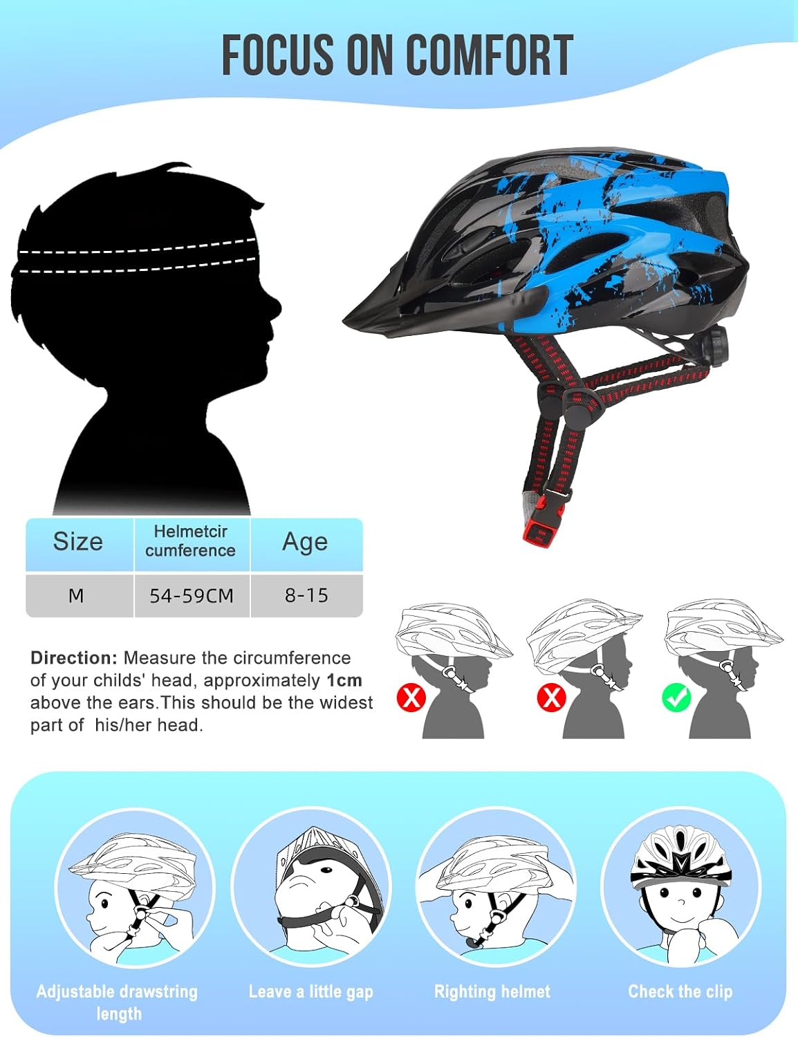 Thumbnail 5 de Kids Bike Helmet 50–59 cm adjustable cycling helmet