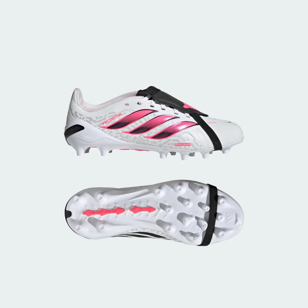 Detalle de Adidas Predator League: bota de fútbol con lengüeta plegable para césped artificial (blanco)