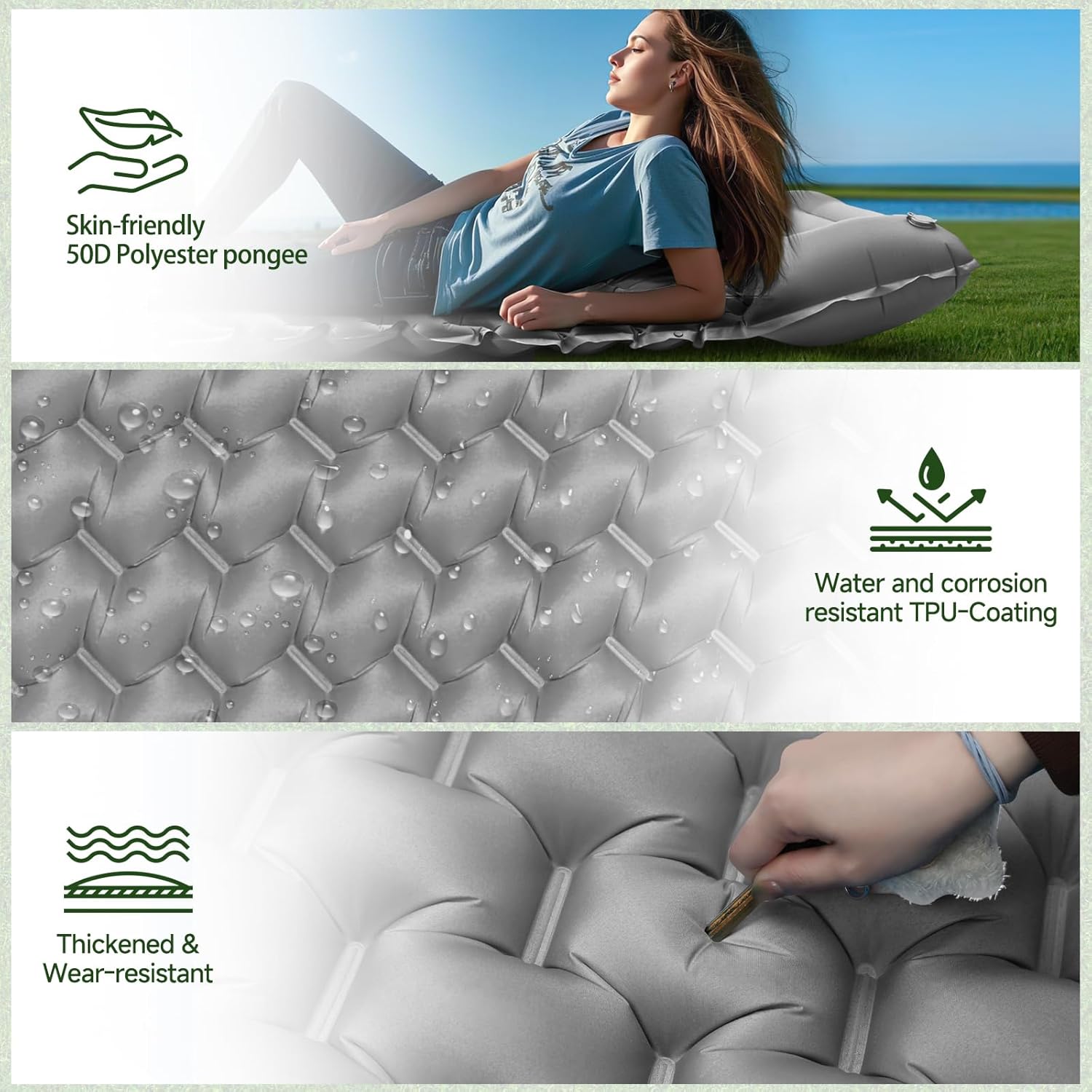 Thumbnail 4 de FORRINX Sleeping Pad Ultralight Inflatable Camping Mat with Built-in Foot Pump