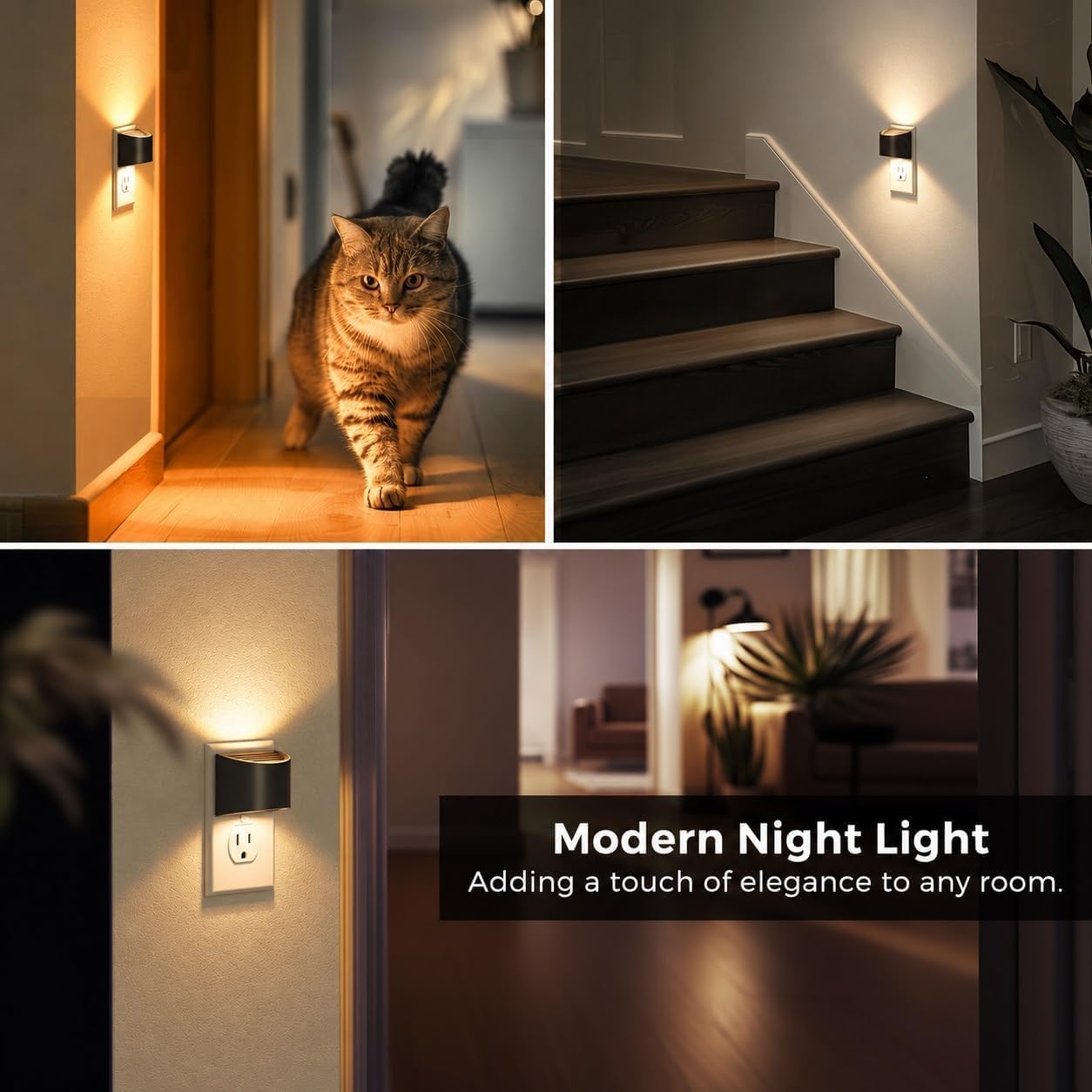 Thumbnail 5 de L LOHAS LED GY107 Plug-In LED Night Lights, 3 Colour Temperatures, 2-Pack