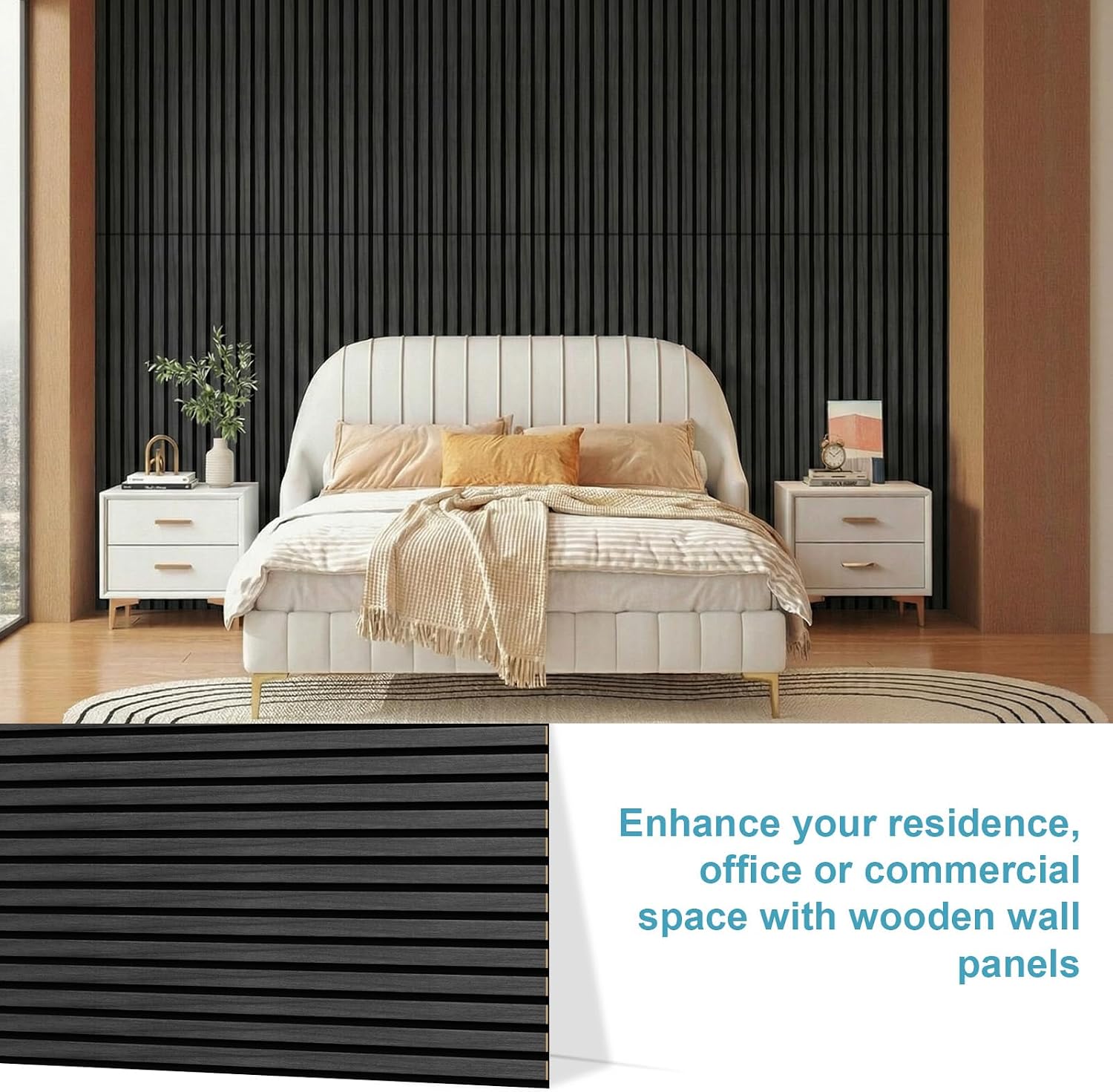 Detalle de Greymond Wood Slat Acoustic Wall Panels, MDF