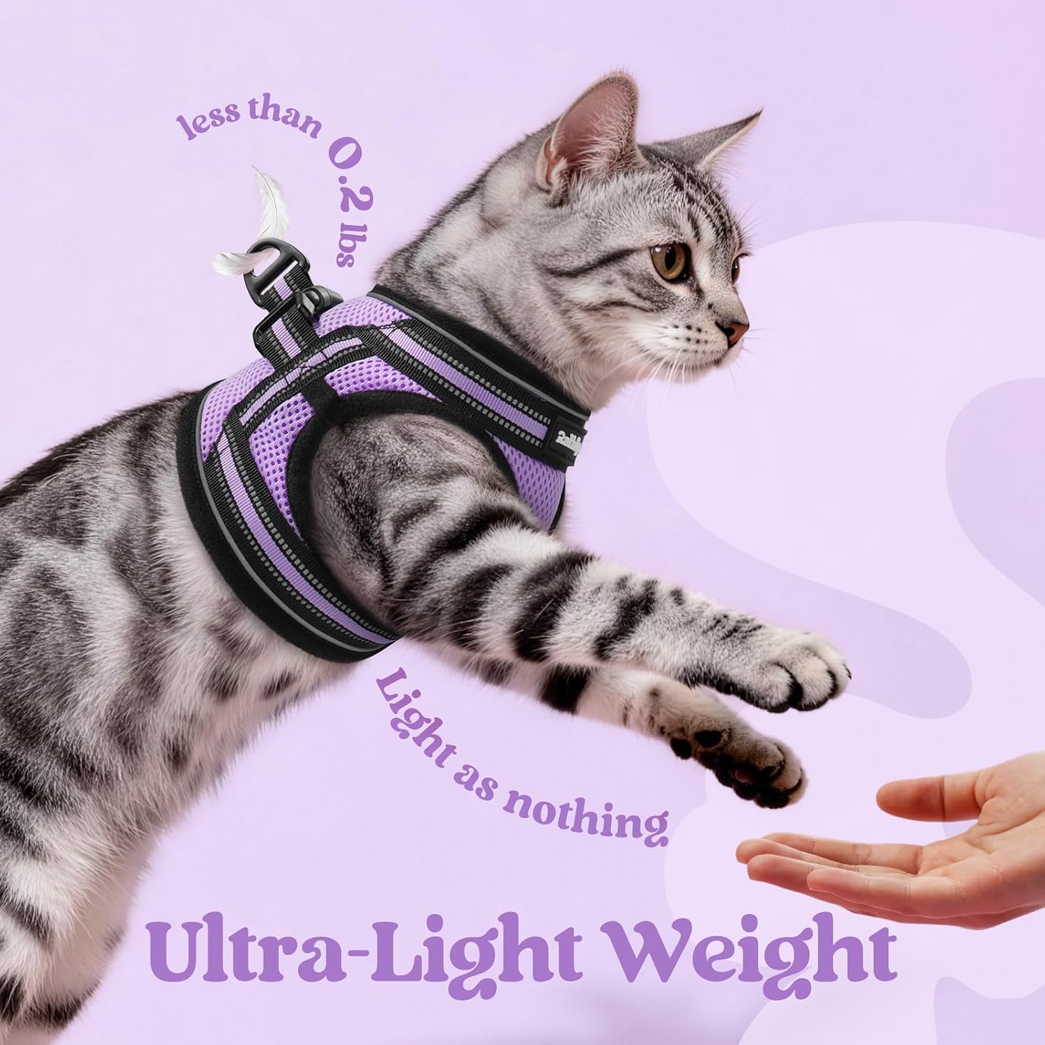 Detalle de rabbitgoo Cat Harness and Lead Set: Escape-Proof, Soft Step-In Vest for Small Cats