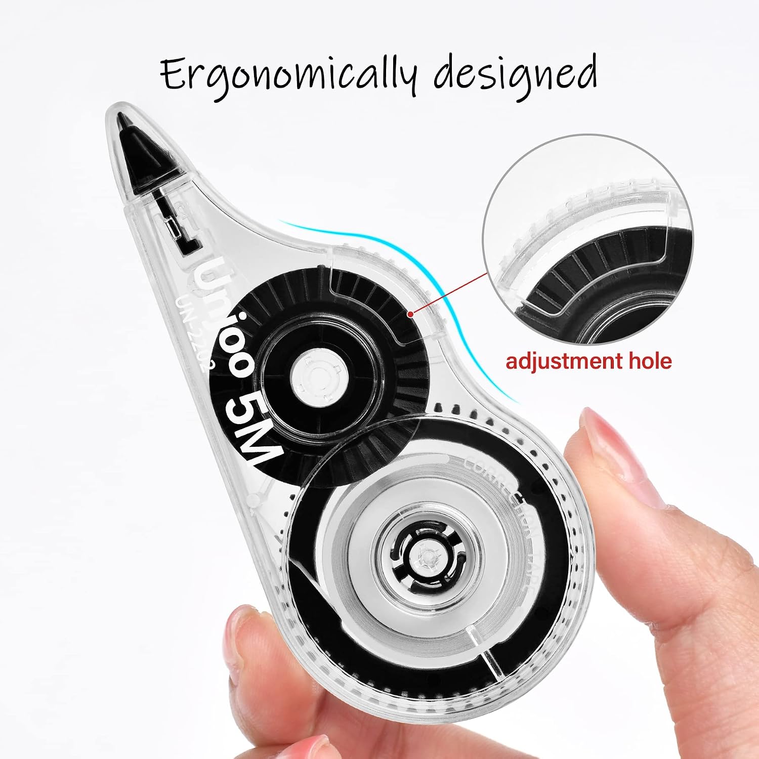 Detalle de Unjoo Correction Tape, Model Unjoo, 12-Pack, 5 m x 5 mm White-Out