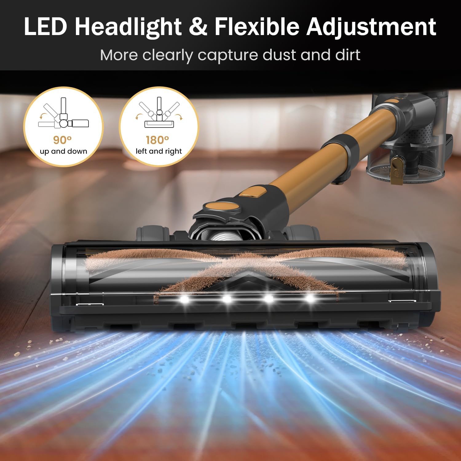 Thumbnail 6 de NuYupo DHC100 Cordless Stick Vacuum Cleaner (10-in-1) with 45-minute runtime and touch screen (Gold)