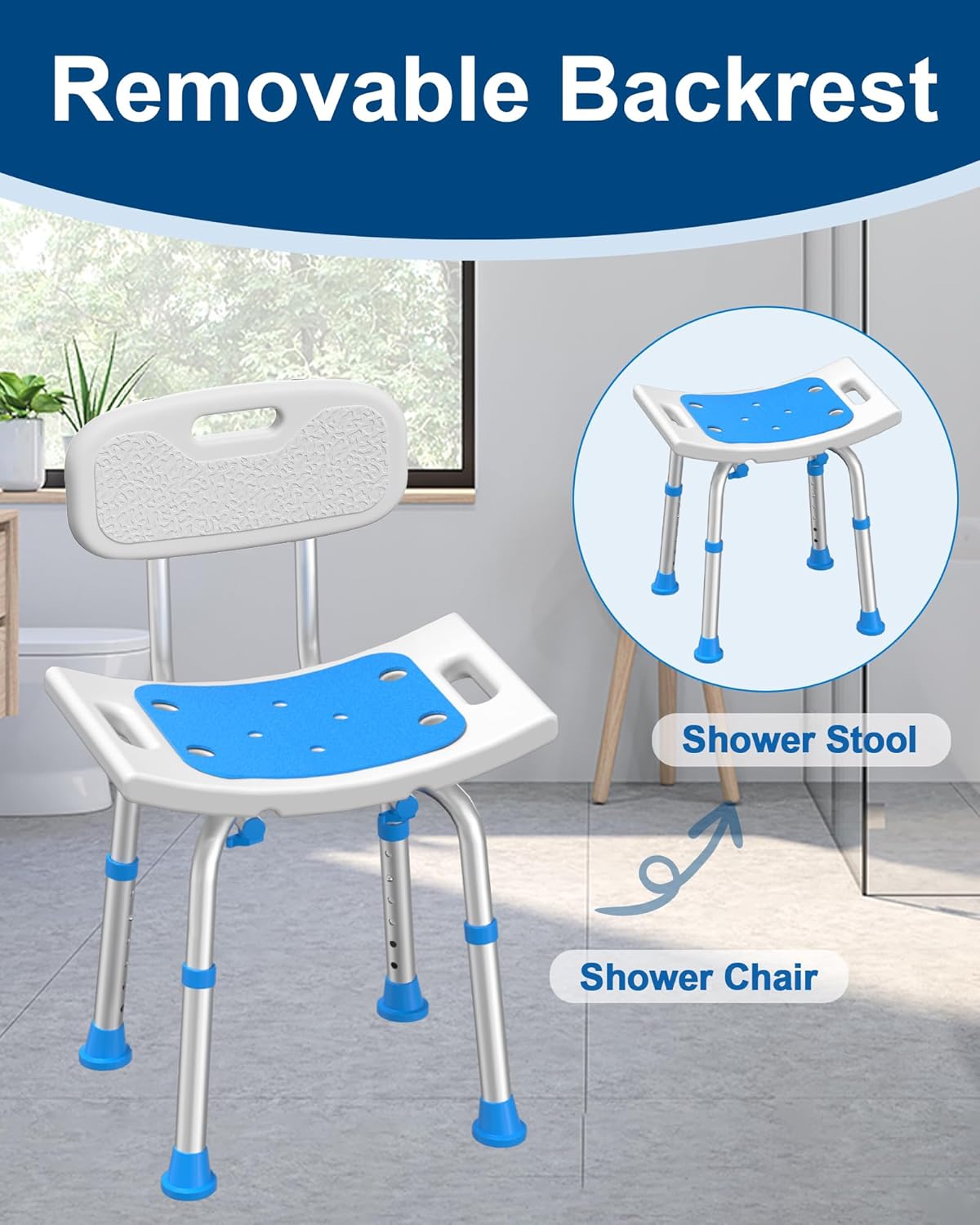 Thumbnail 4 de HOMLAND shower chair 181KG heavy duty