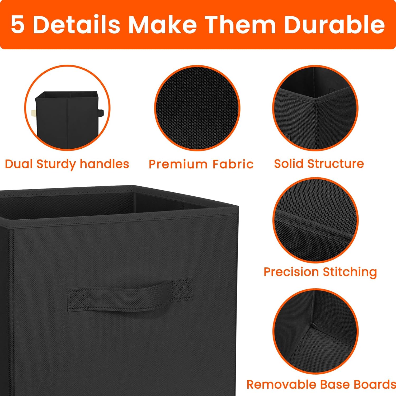 Thumbnail 5 de Criusia 11-Inch Fabric Storage Cubes for Shelves