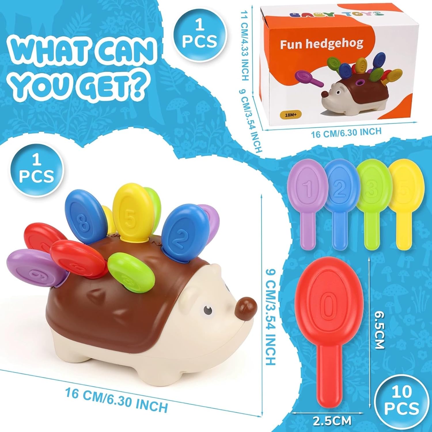 Thumbnail 5 de Venditer Steckspiel Igel ab 1 Jahr – Montessori-Motorikspielzeug zur Hand-Auge-Koordination