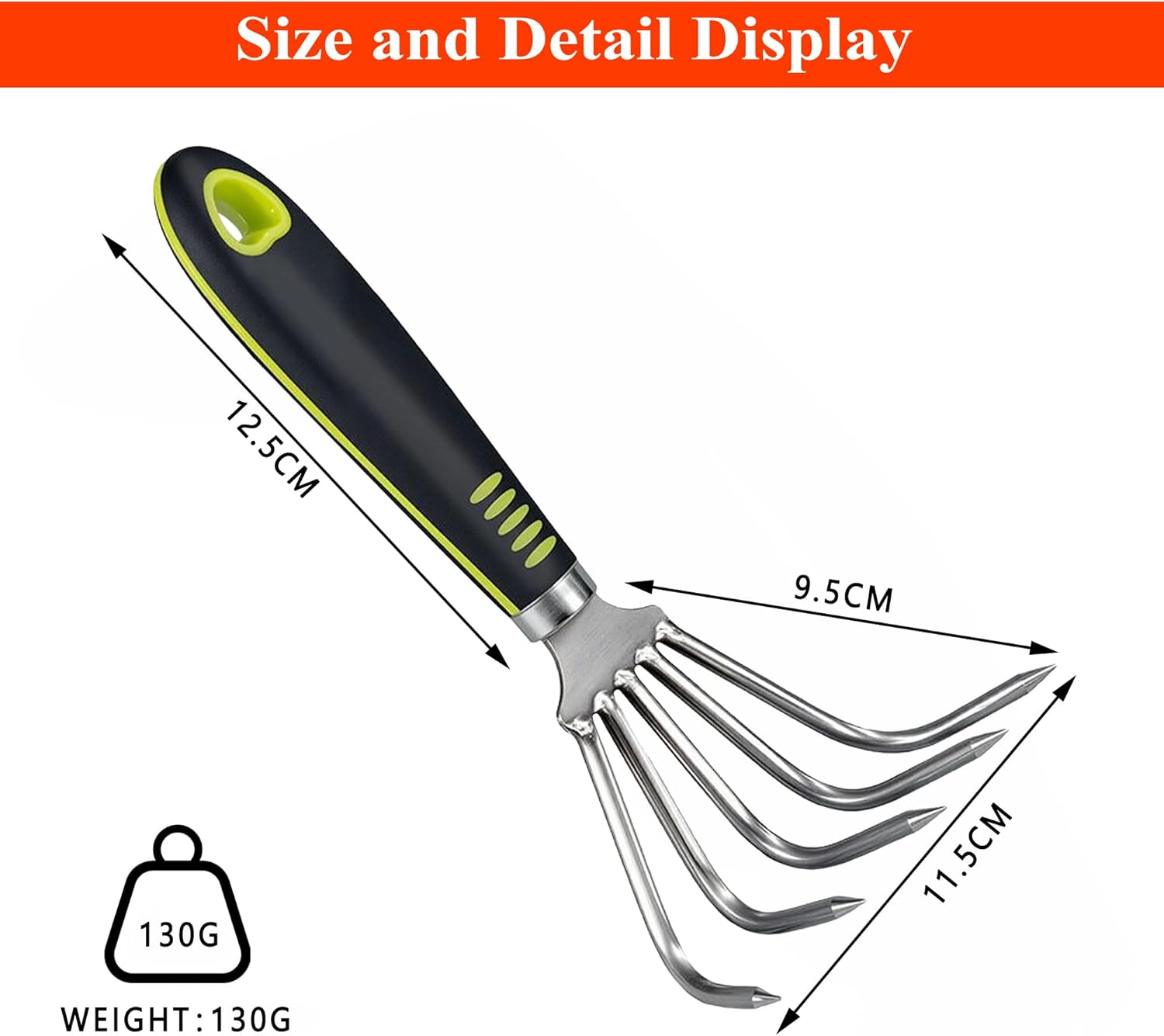 Thumbnail 5 de SHANFEEK Garden Rake 5-Claw: Durable Hand Tool for Soil, Weeds, and Beach Finds