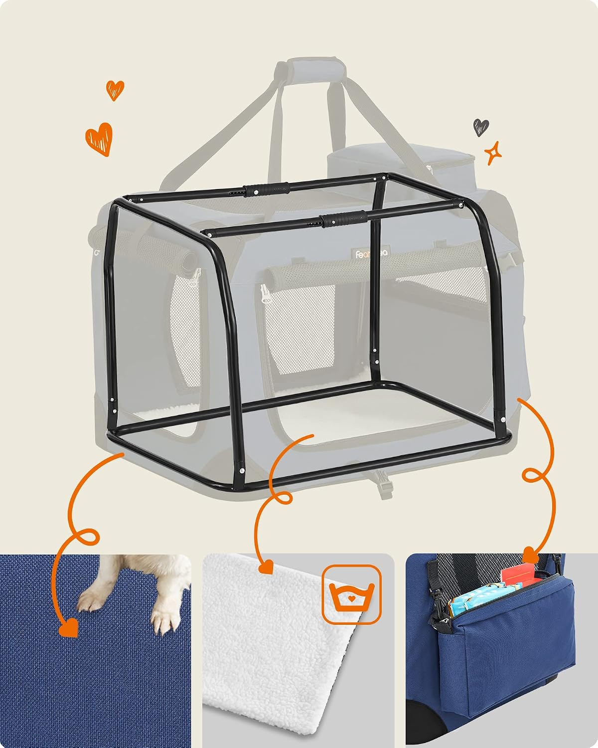 Detalle 1 de Feandrea BAX Collection PDC60Z Soft-Sided Pet Carrier, Foldable Mesh, 60 x 42 x 42 cm