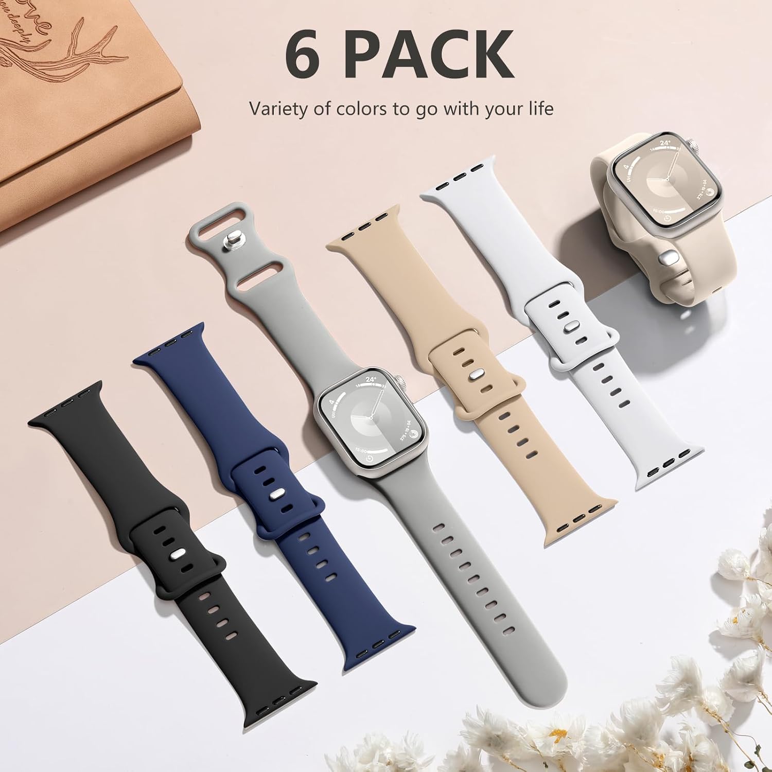 Thumbnail 6 de CeMiKa 6 Pack Sport Straps for Apple Watch (silicone replacement bands)