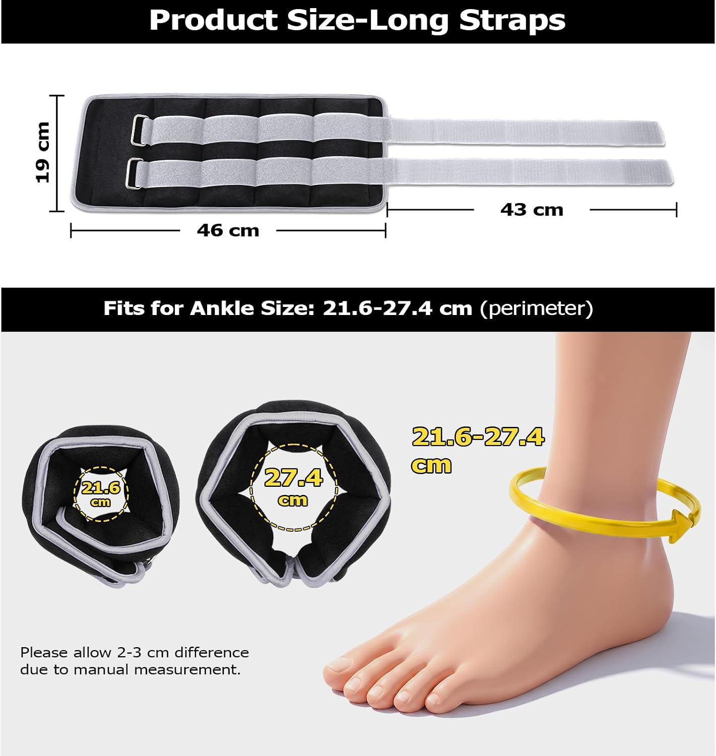 Detalle 2 de Ankle Weights 1–3 kg Pair for Strength Training