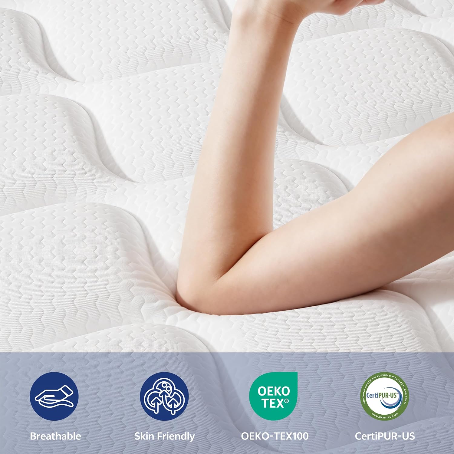 Detalle 2 de PETONOBARA TRA-12FL-CA 12-Inch Full Hybrid Mattress, Memory Foam & Pocket Springs