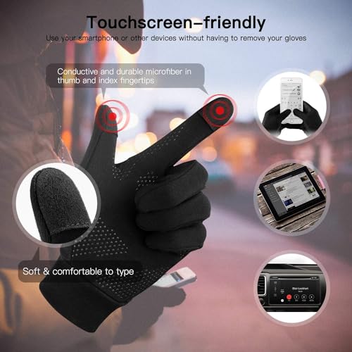 Detalle de Unigear Lightweight Running Gloves with Touchscreen Fingers and Anti-Slip Grip