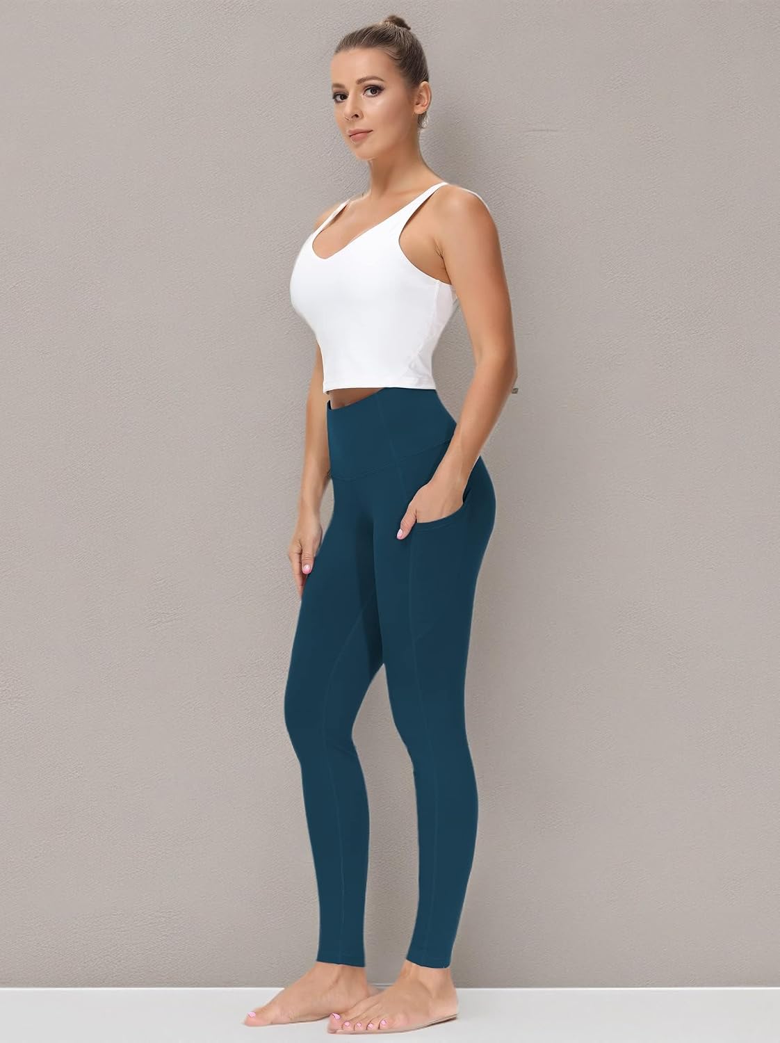 Thumbnail 6 de THE GYM PEOPLE Thick High Waist Yoga Pants with Pockets (Tummy Control) for Women