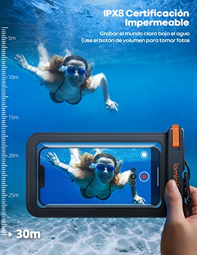 Detalle de Lamicall Funda Impermeable para Móvil (2 Unidades) IPX8 – Bolsa estanca con cuerda desmontable