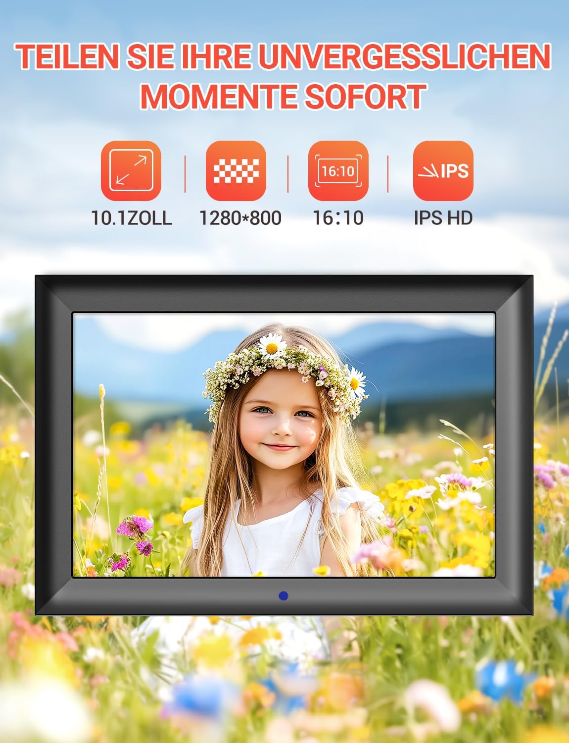 Detalle de OBVHNUA Digitaler Bilderrahmen 10,1 Zoll