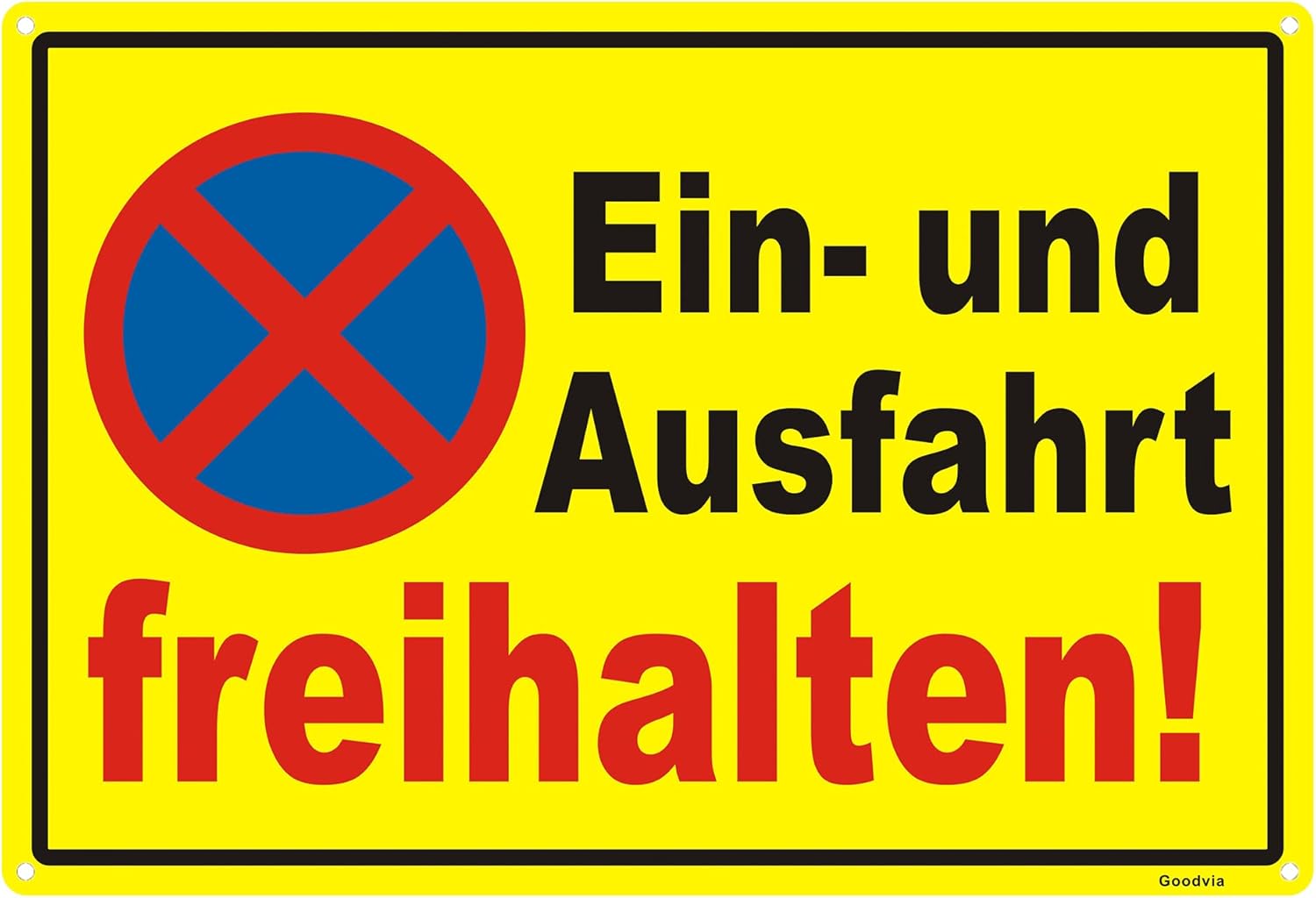 Thumbnail 6 de Goodvia Ein- und Ausfahrt Freihalten Schild aus Aluminium, 30 × 20 cm, 2er-Set – Reflektierend, wetterfest