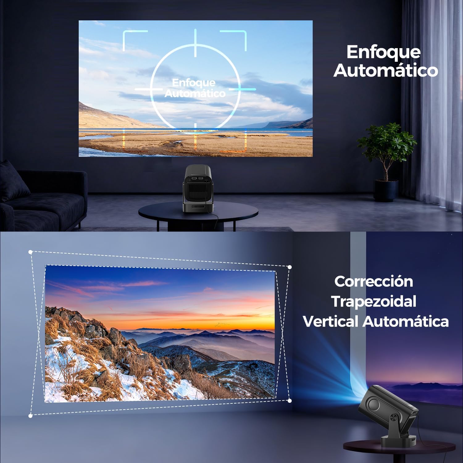 Detalle 2 de Alwtniet Mini Proyector 4K 260ANSI