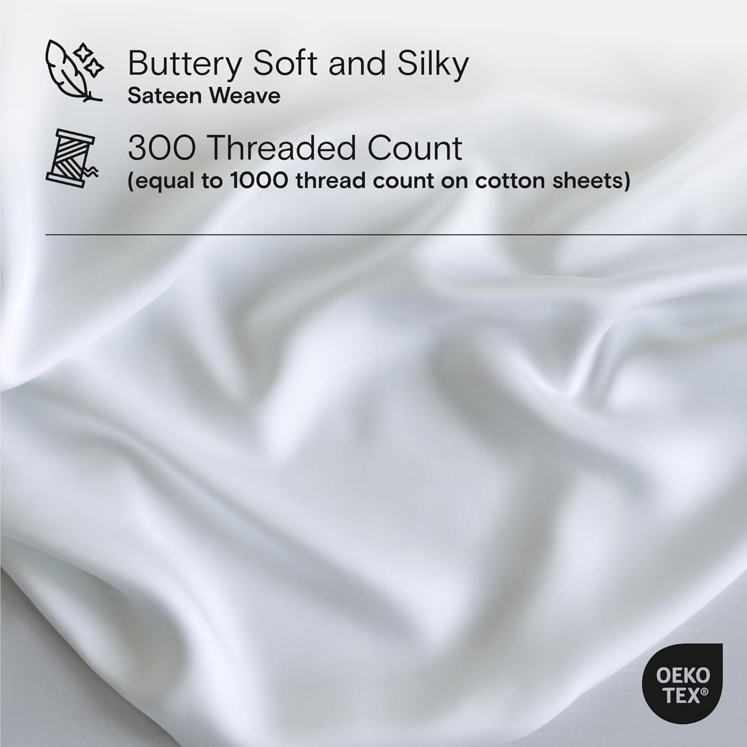Thumbnail 2 de DOZ by SIJO DOZ Sheet Set (Snow, King) — 100% Viscose Derived from Bamboo, Deep Pockets, Cooling