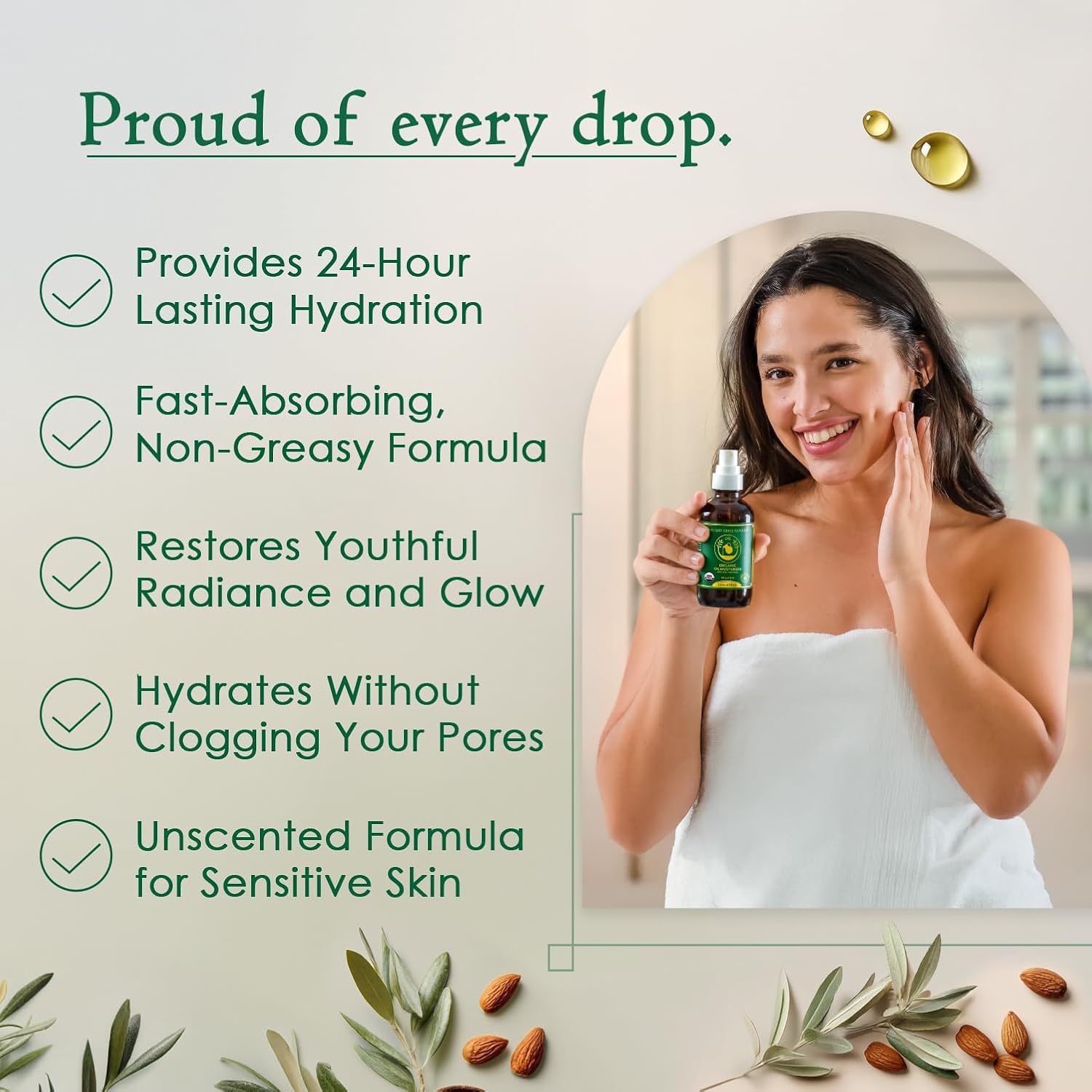 Detalle 2 de Ancient Greek Remedy Face Oil for Dry Skin (Organic, Unscented) — Jojoba, Rosehip, Almond & Vitamin E, 4 oz