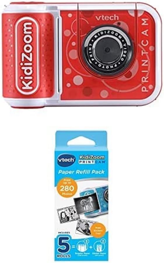 Detalle de VTech KidiZoom PrintCam (Red) kids instant digital camera with built-in printer, video recording and comic strip maker