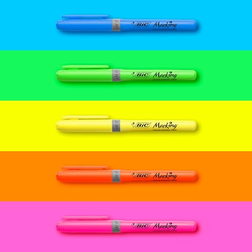 Detalle 2 de BIC Evidenziatori Highlighter Grip – confezione da 24 in 12 colori, impugnatura scanalata