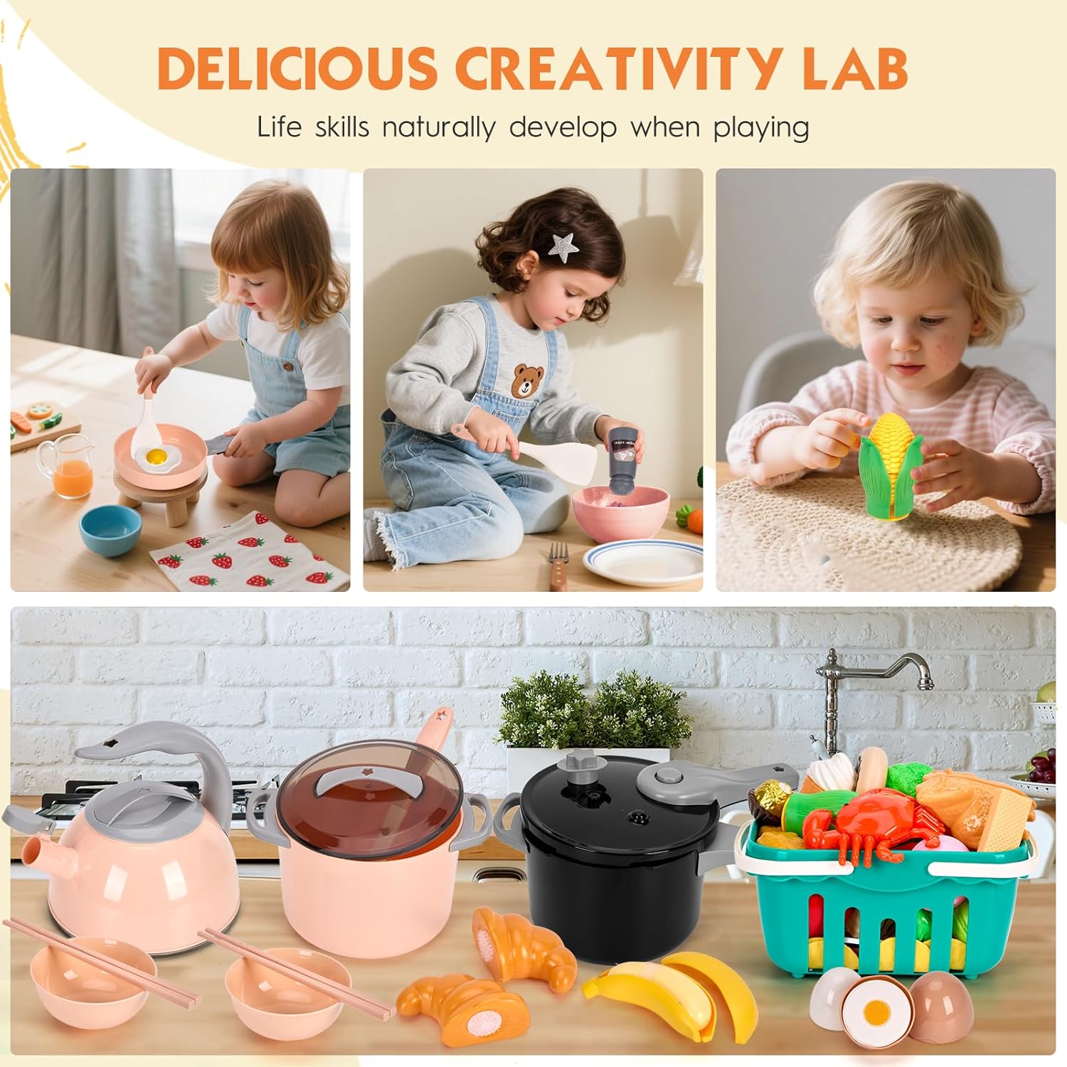 Thumbnail 5 de 130Pcs Kitchen Playset for Toddlers